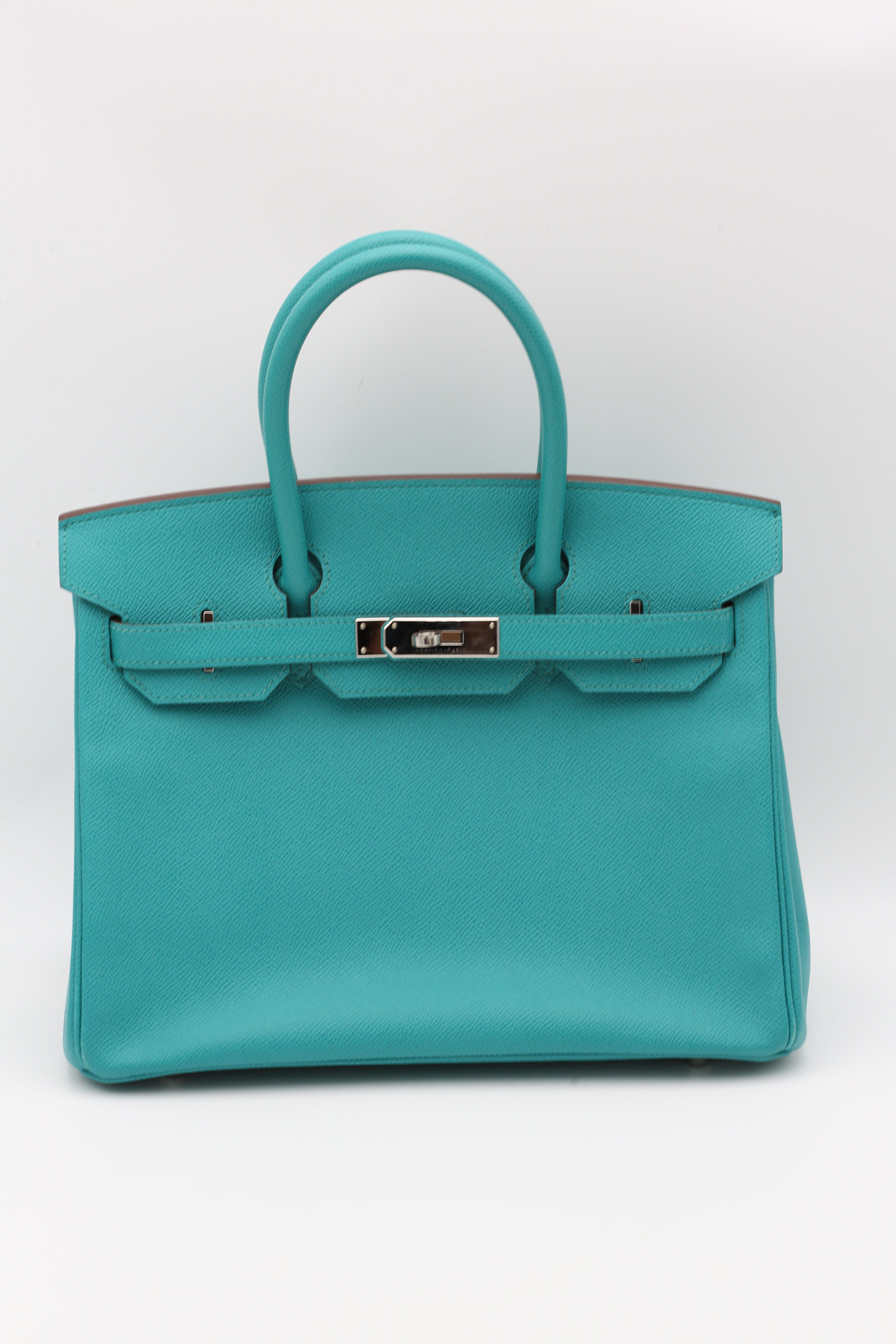 HERMÈS BIRKIN30 BLEU PAON EPSOM GOLD HARDWARE SQUARE C STAMP