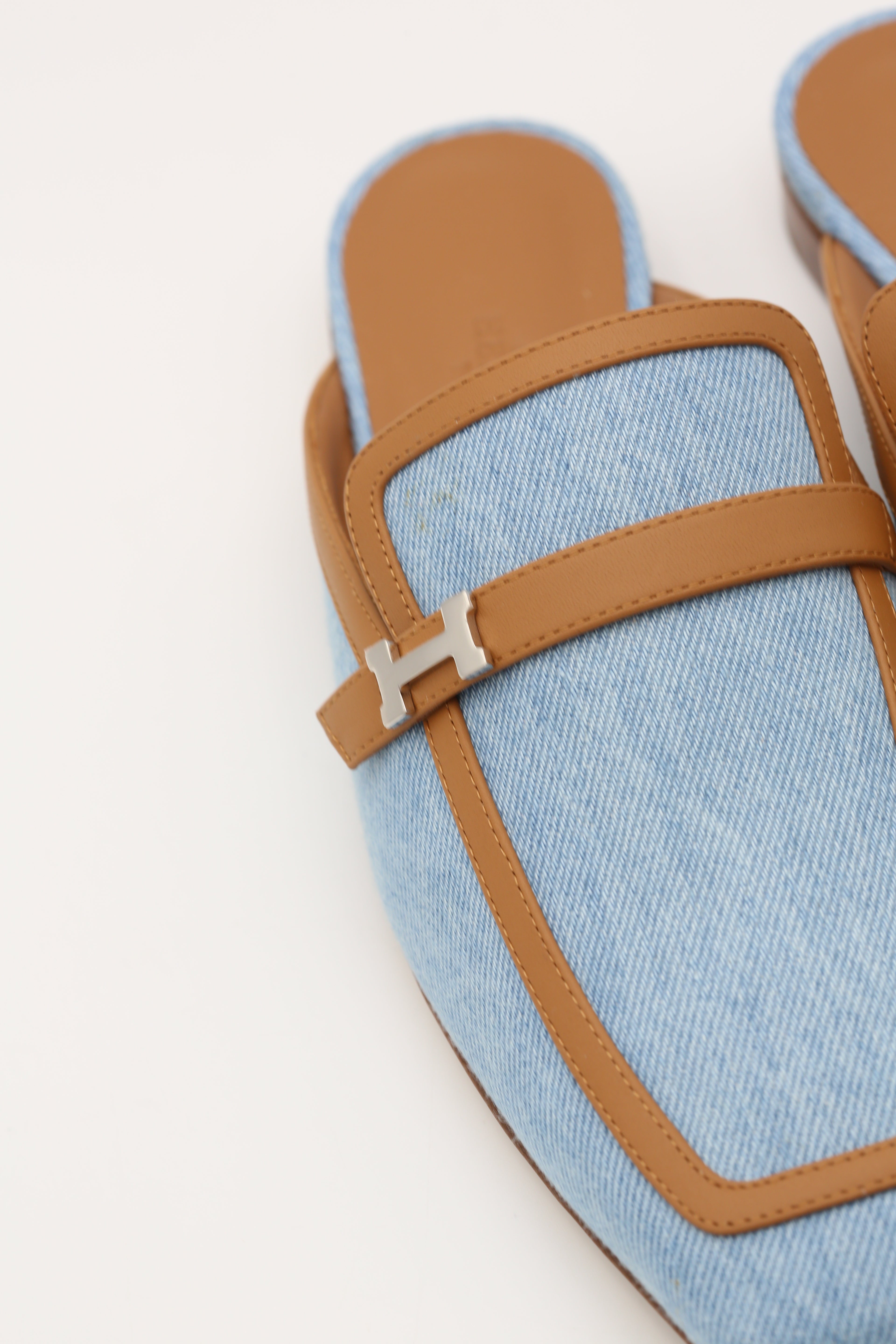 HERMÈS MULE BLEU JEAN SIZE 36.5