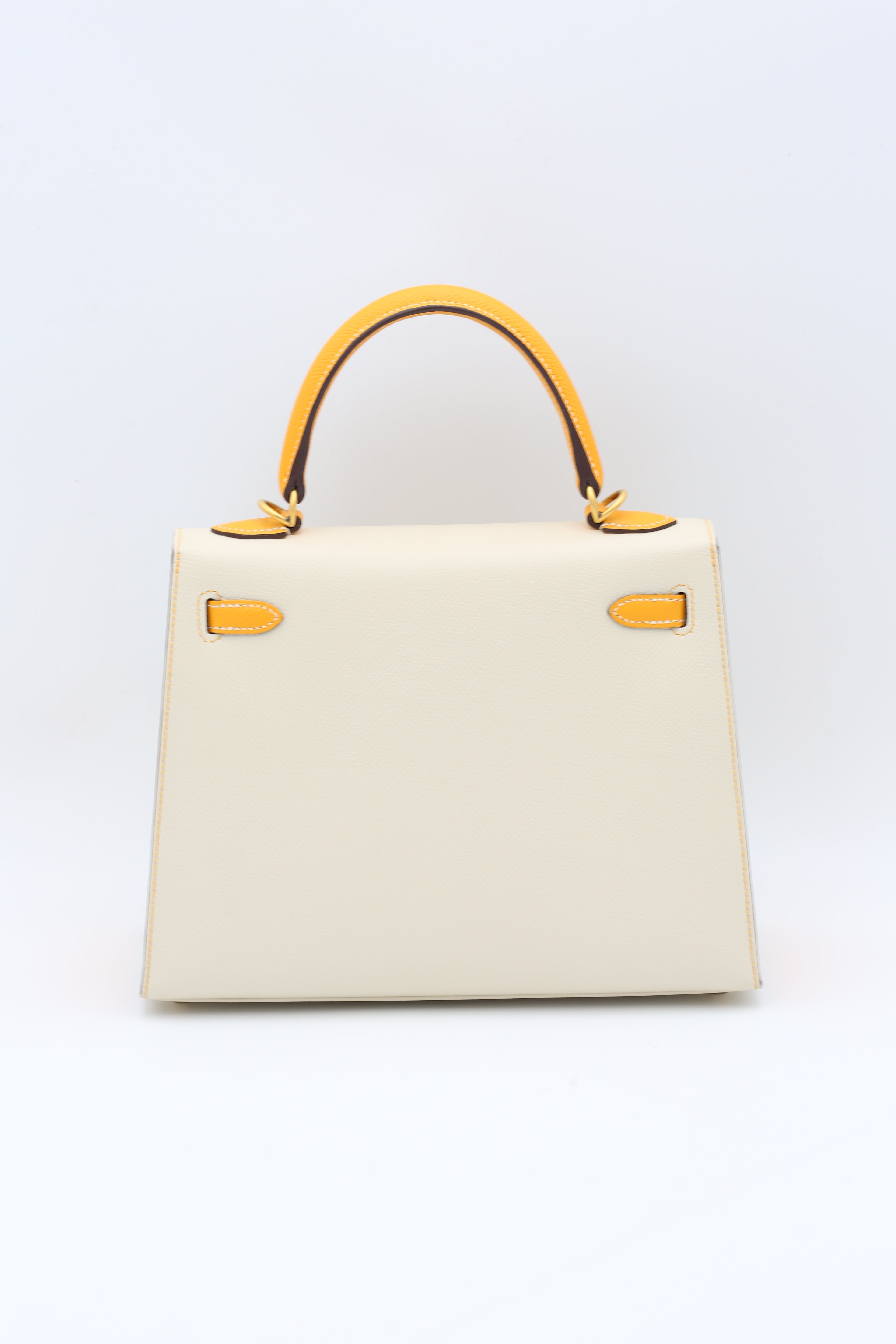 HERMÈS KELLY25 CRAIE JAUNE SELLIER D STAMP