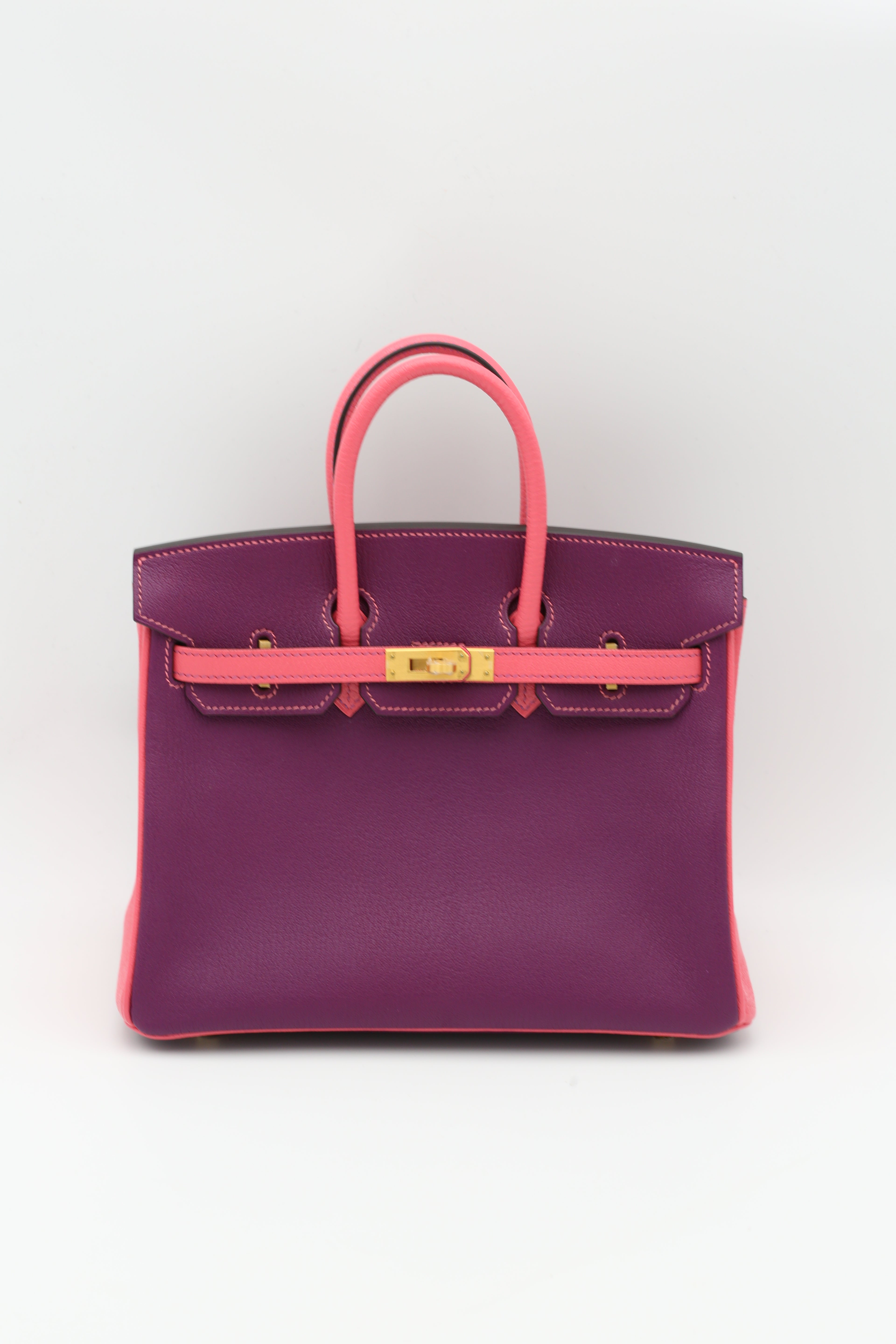HERMÈS BIRKIN25 ANEMONE/ROSE ALAZEE CHEVRE Y STAMP