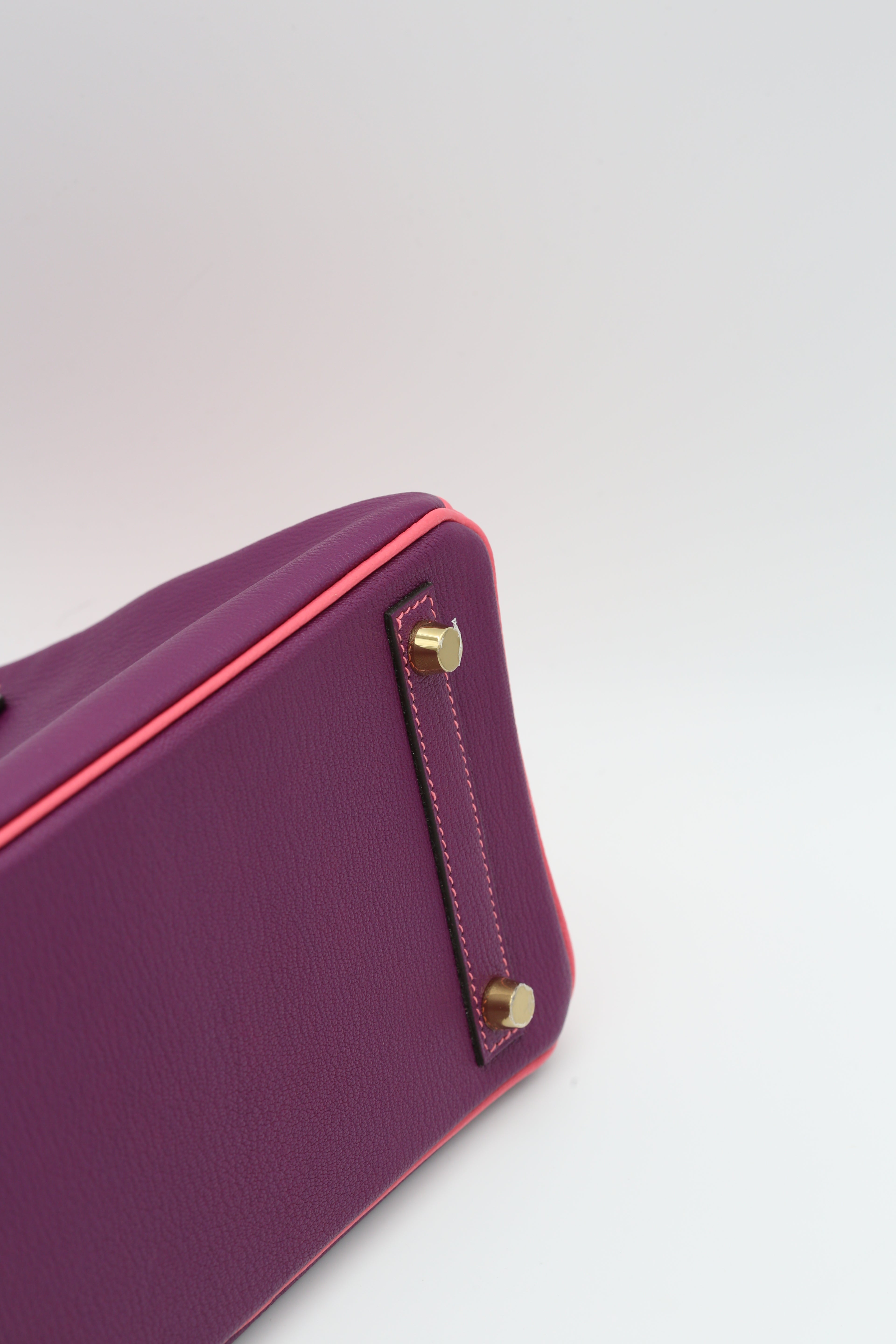 HERMÈS BIRKIN25 ANEMONE/ROSE ALAZEE CHEVRE Y STAMP