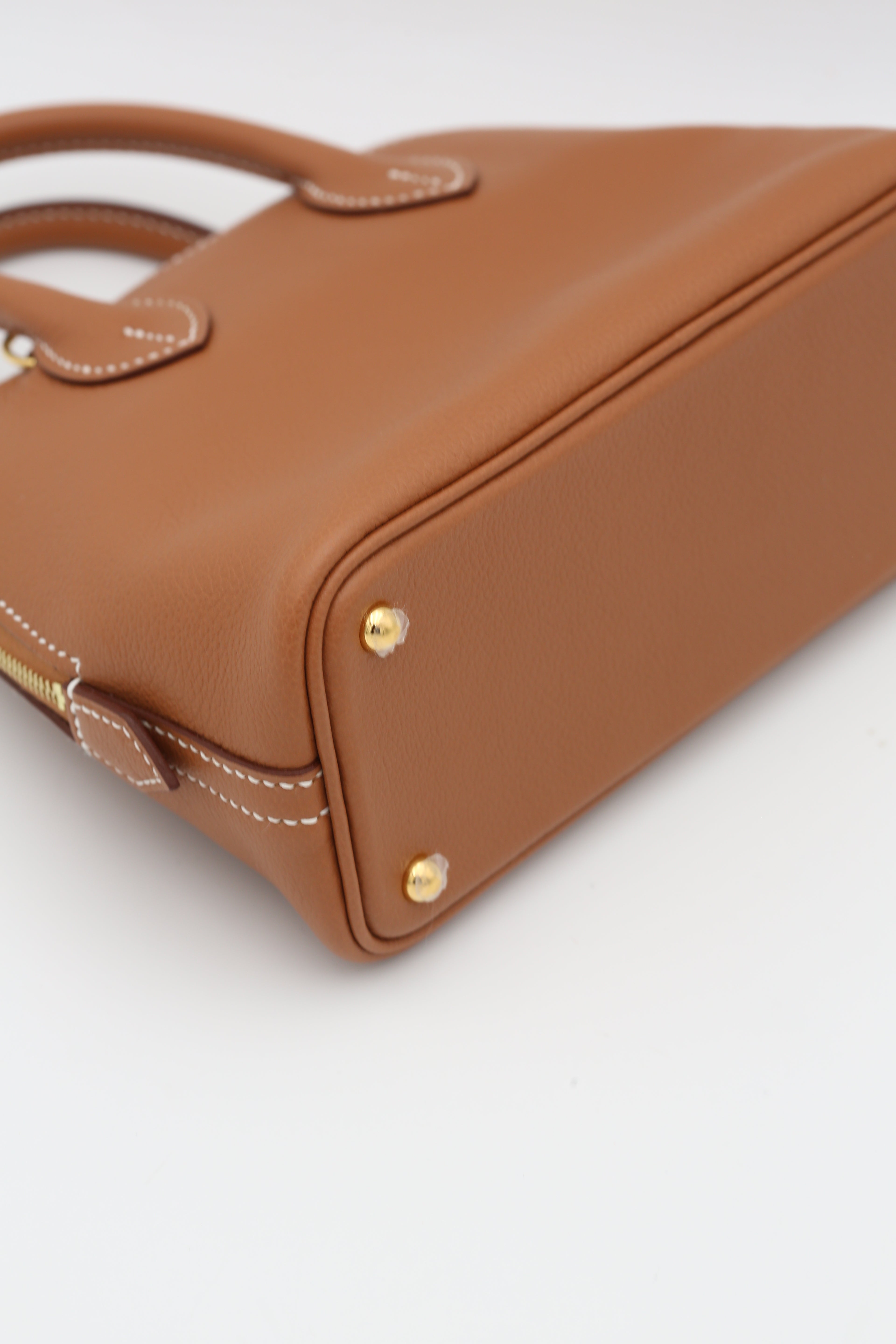 HERMÈS MINI BOLIDE GOLD EVERCOLOR GOLD HARDWARE G STAMP