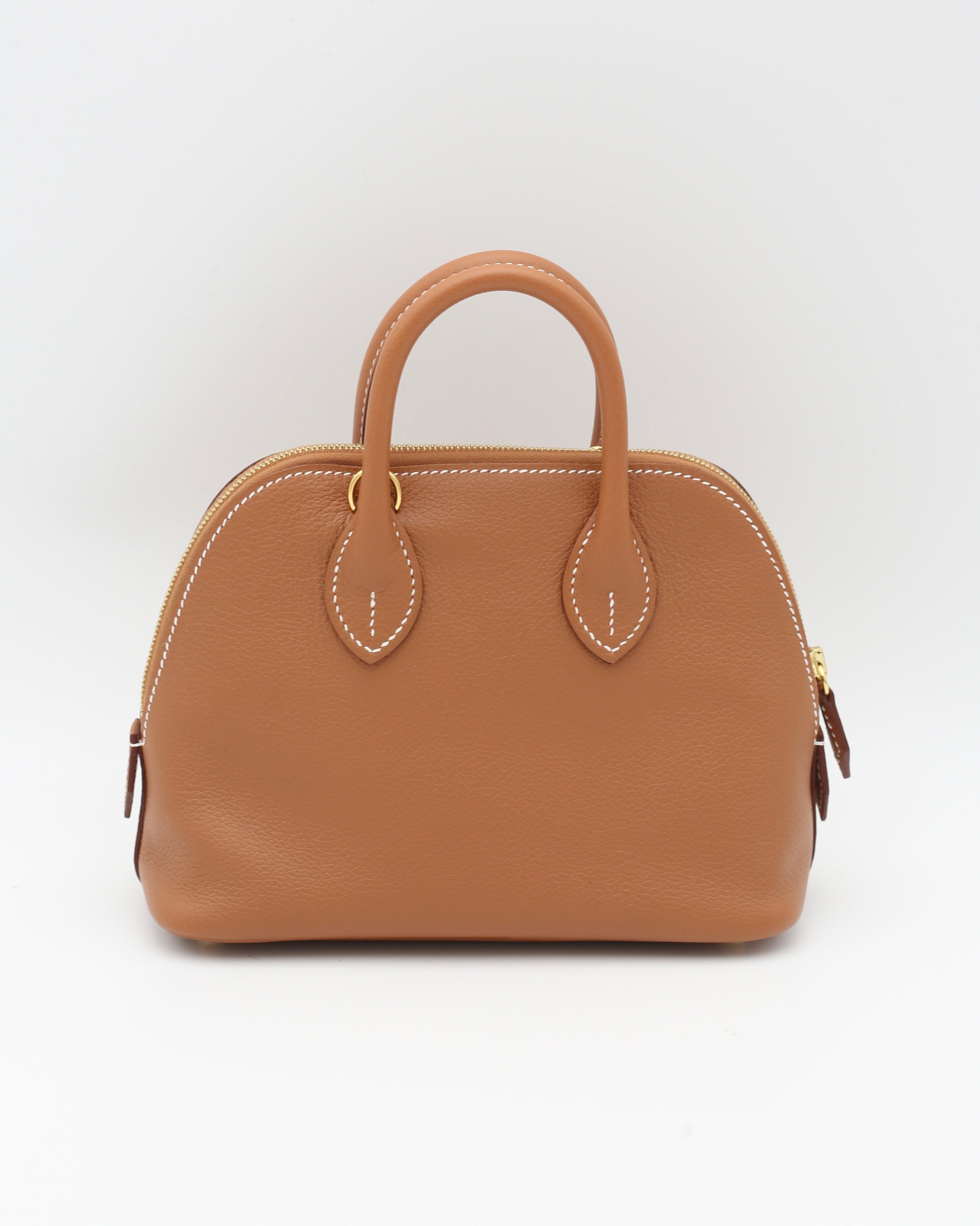 HERMÈS MINI BOLIDE GOLD EVERCOLOR GOLD HARDWARE K STAMP