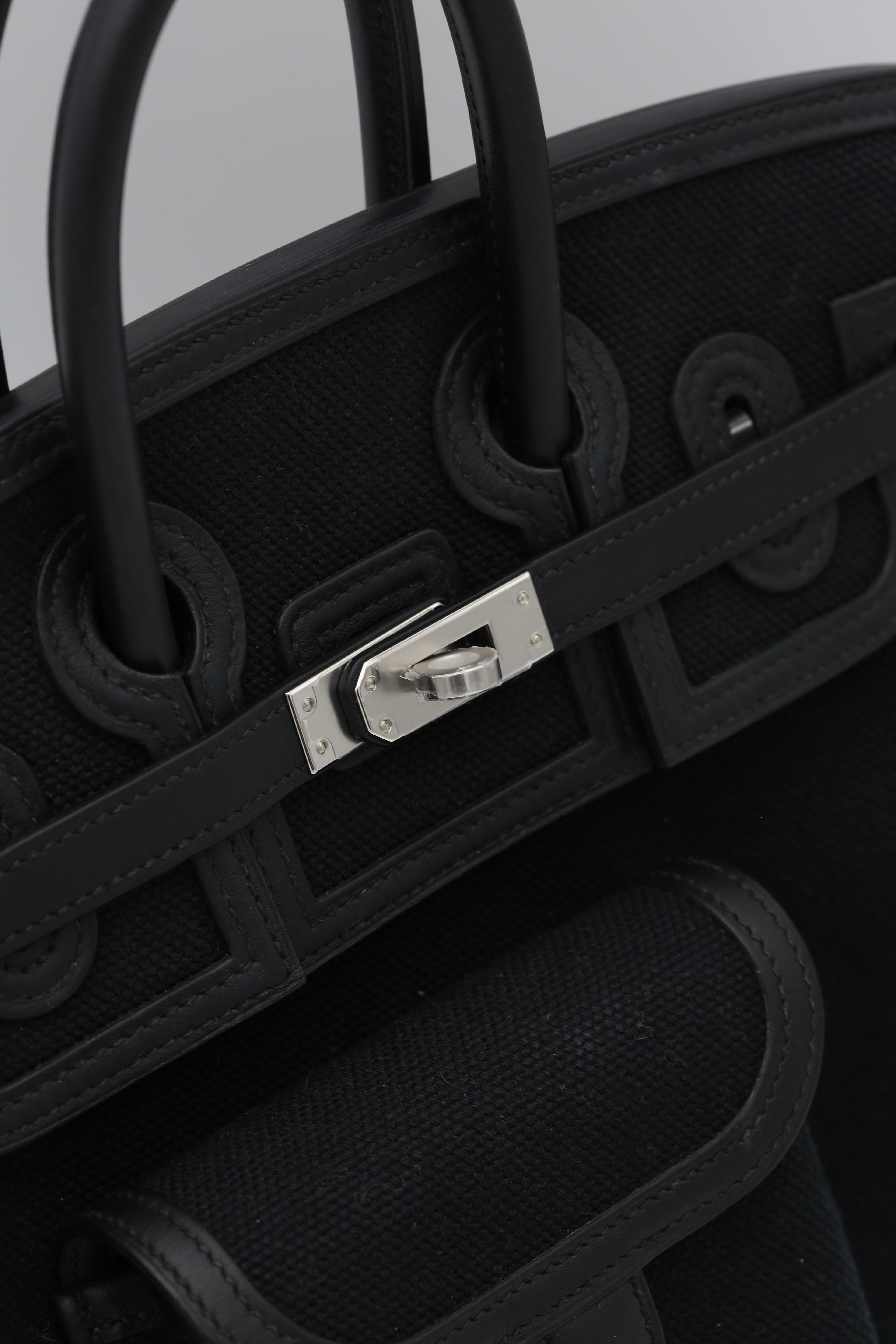 HERMÈS BIRKIN25 CARGO BLACK SILVER HARDWARE U STAMP