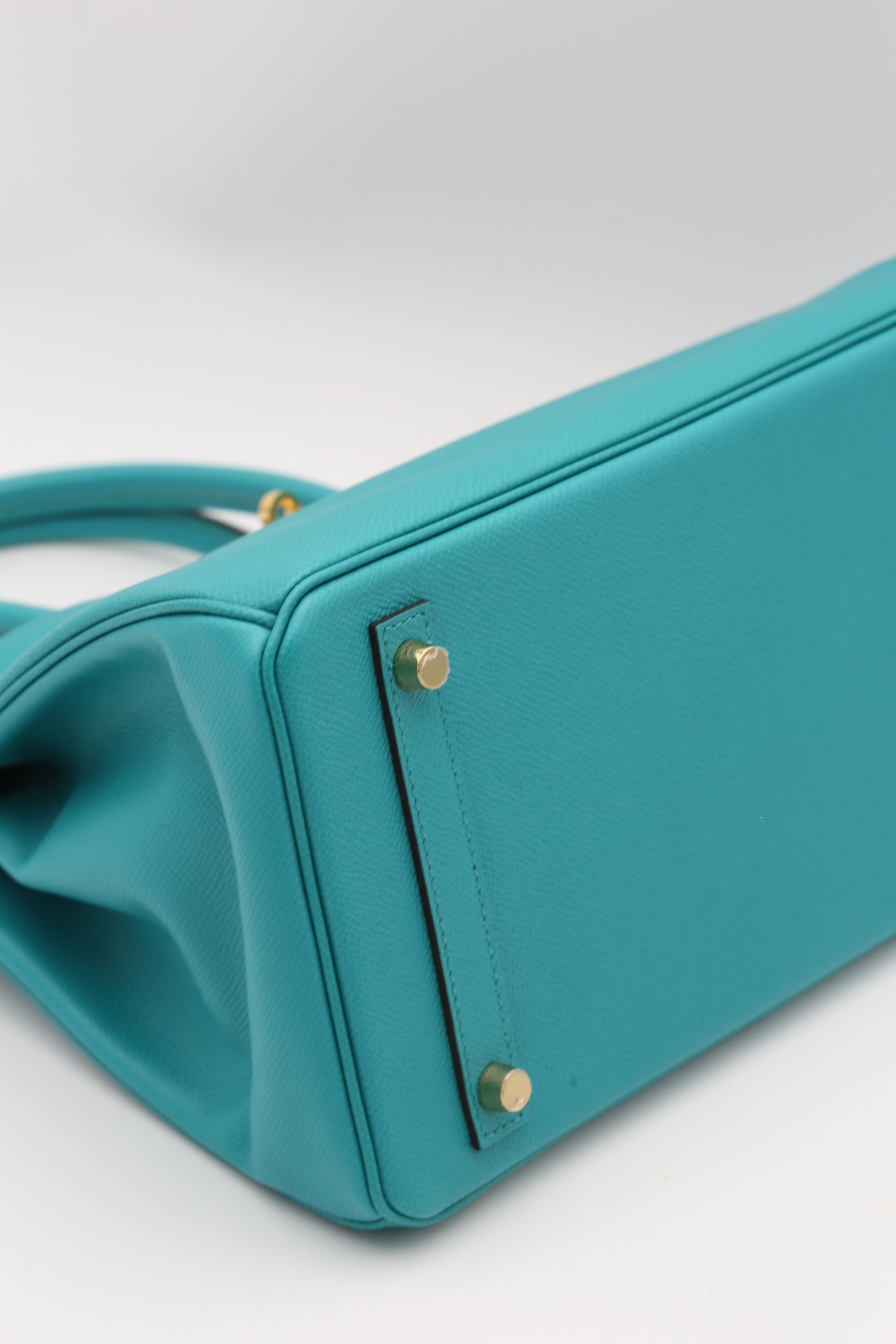 HERMÈS BIRKIN30 BLEU PATON EPSOM GOLD HARDWARE A STAMP
