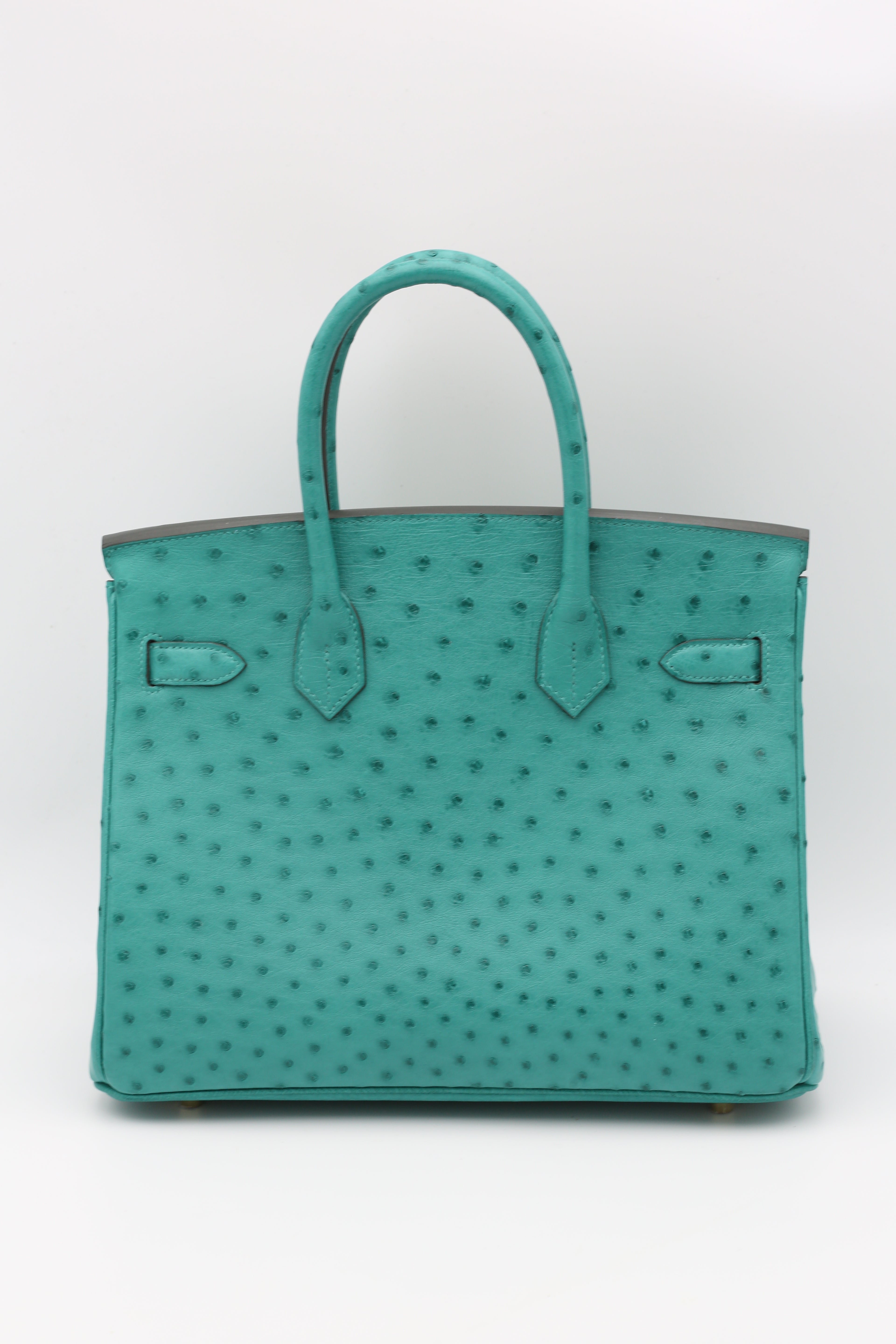 HERMÈS BIRKIN30 OSTRICH VERT VERONE GOLD D STAMP