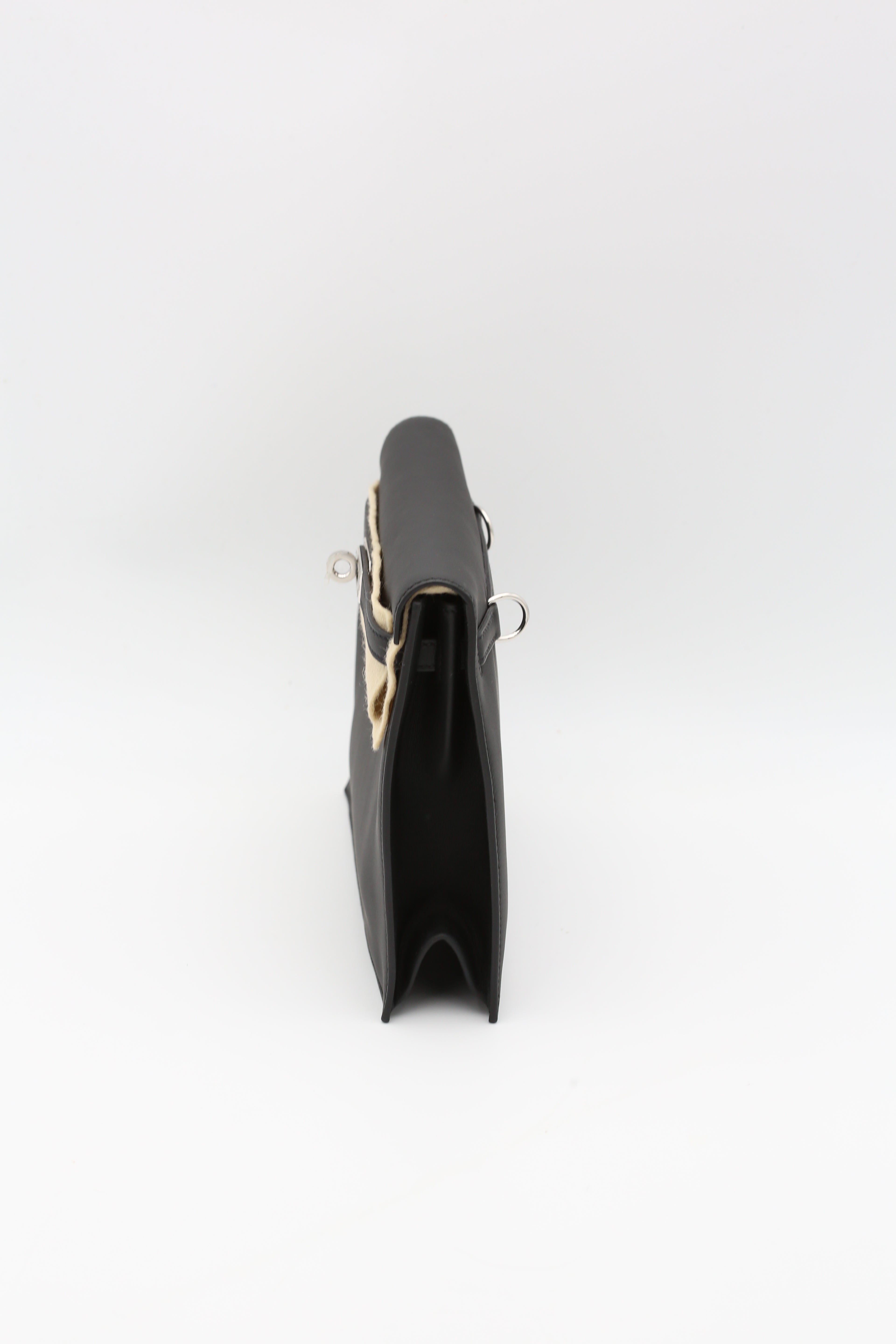 HERMÈS KELLY DANSE NOIR SWIFT SILVER HARDWARE G STAMP