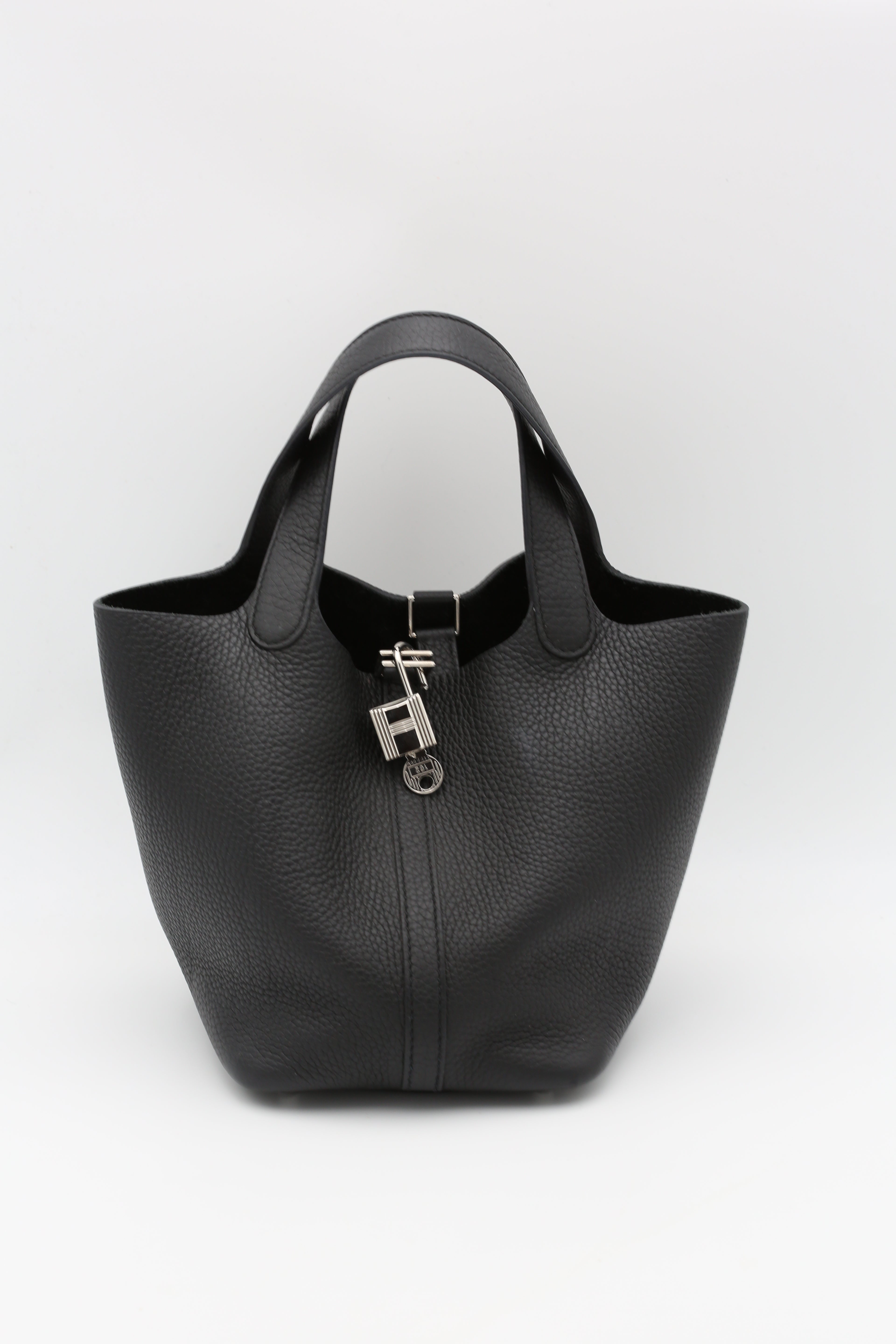 HERMÈS PICOTIN18 NOIR TOGO SILVER HARDWARE Z STAMP