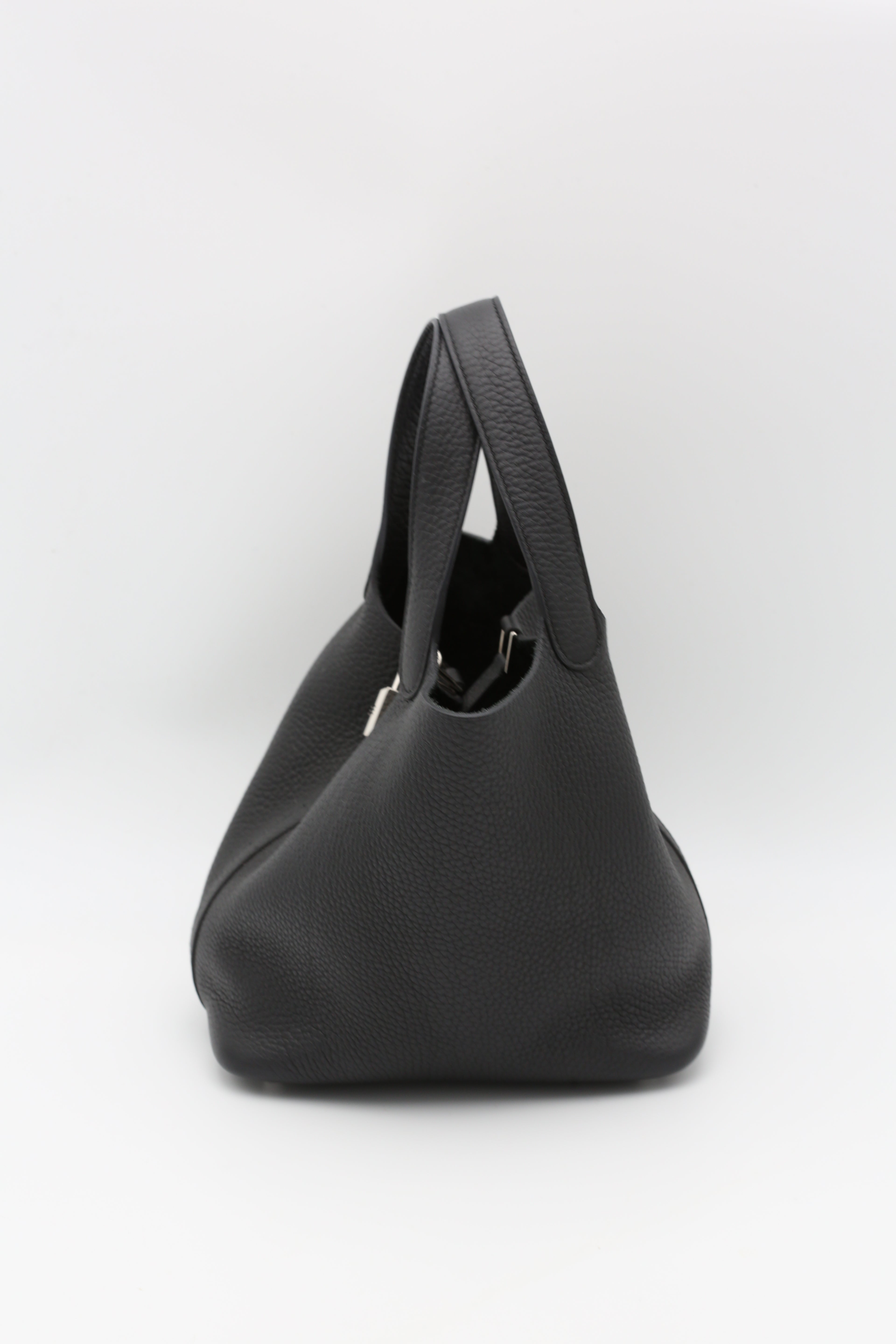 HERMÈS PICOTIN18 NOIR TOGO SILVER HARDWARE Z STAMP