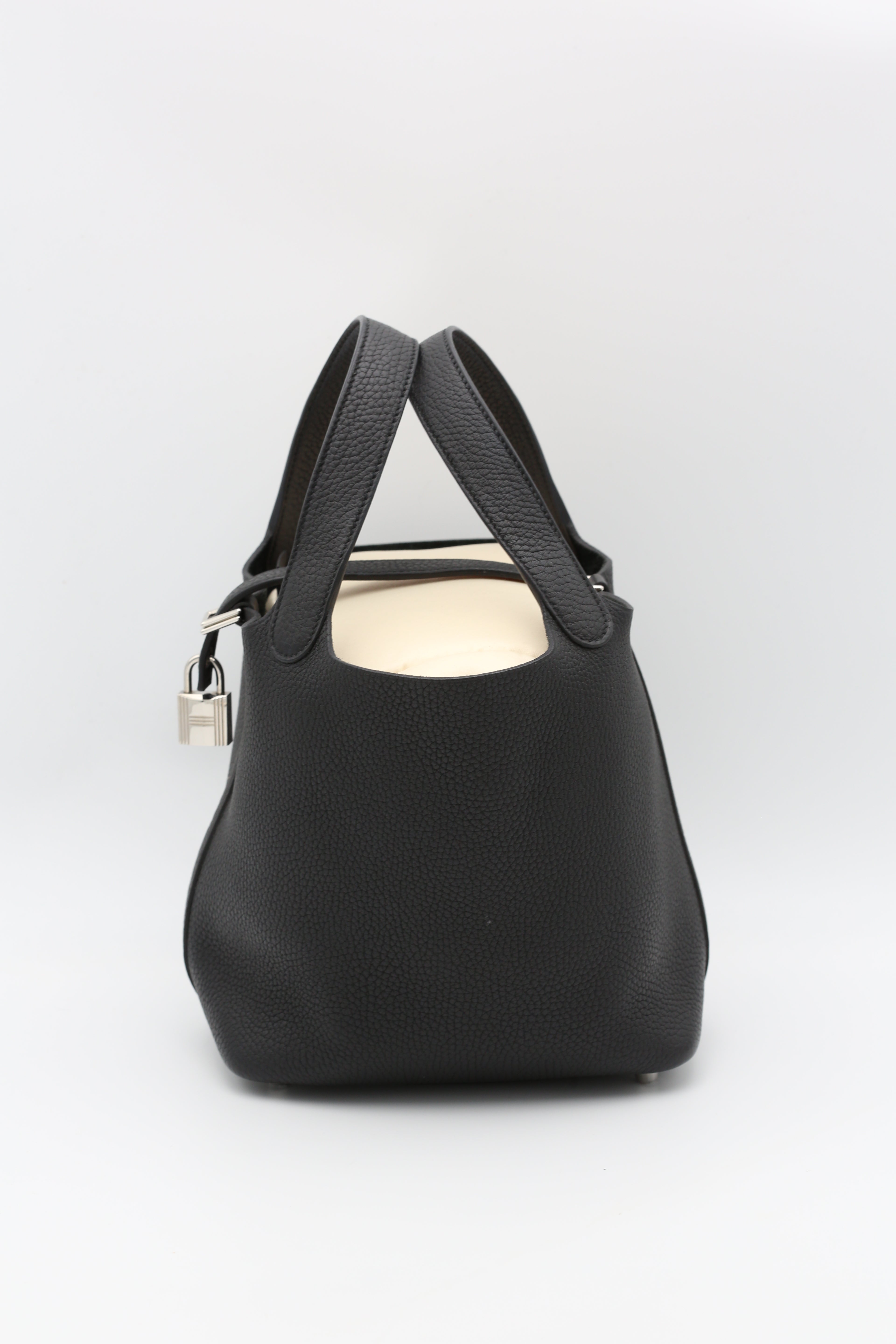 HERMÈS PICOTIN18 NOIR TOGO SILVER HARDWARE Y STAMP