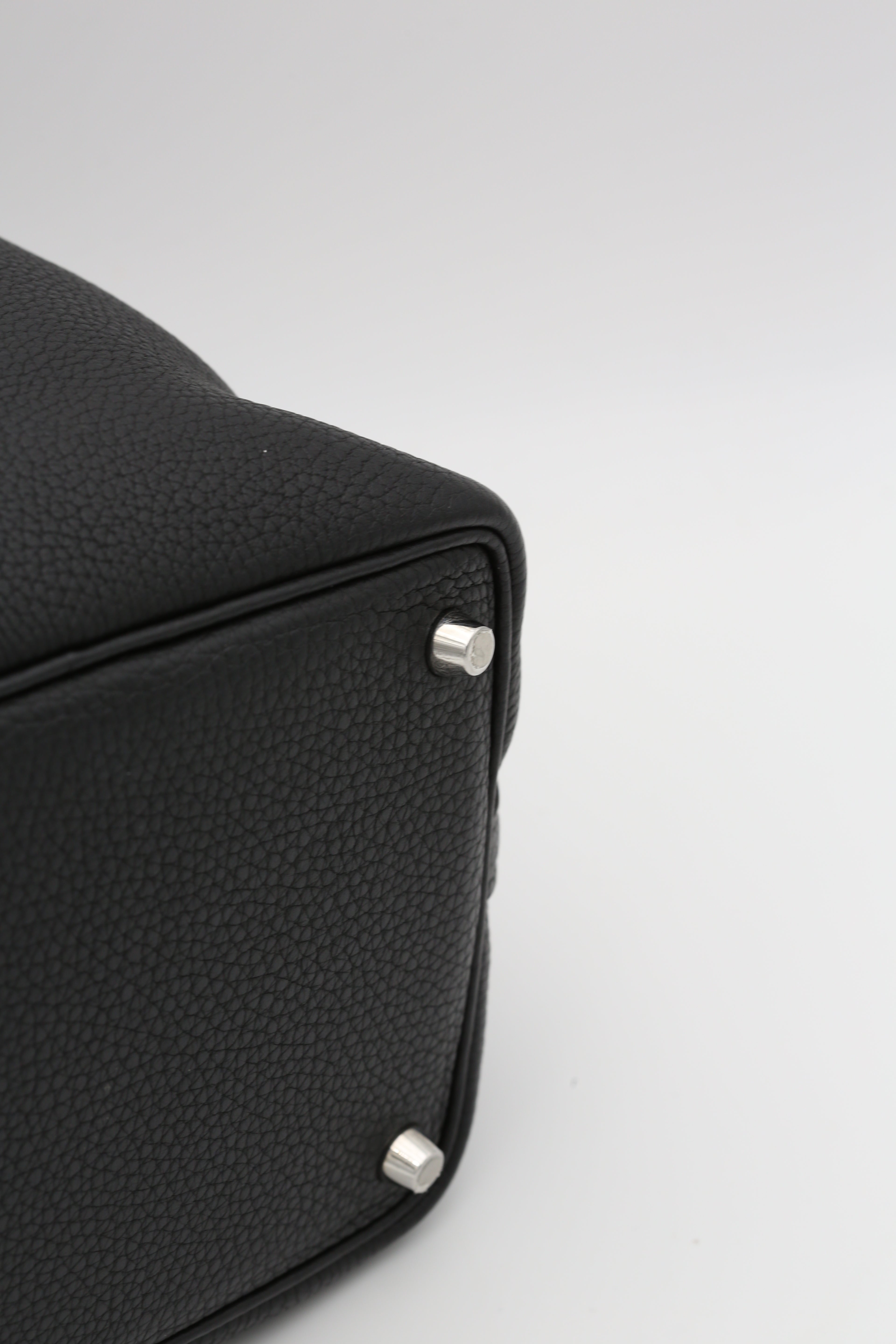 HERMÈS PICOTIN18 NOIR TOGO SILVER HARDWARE Y STAMP