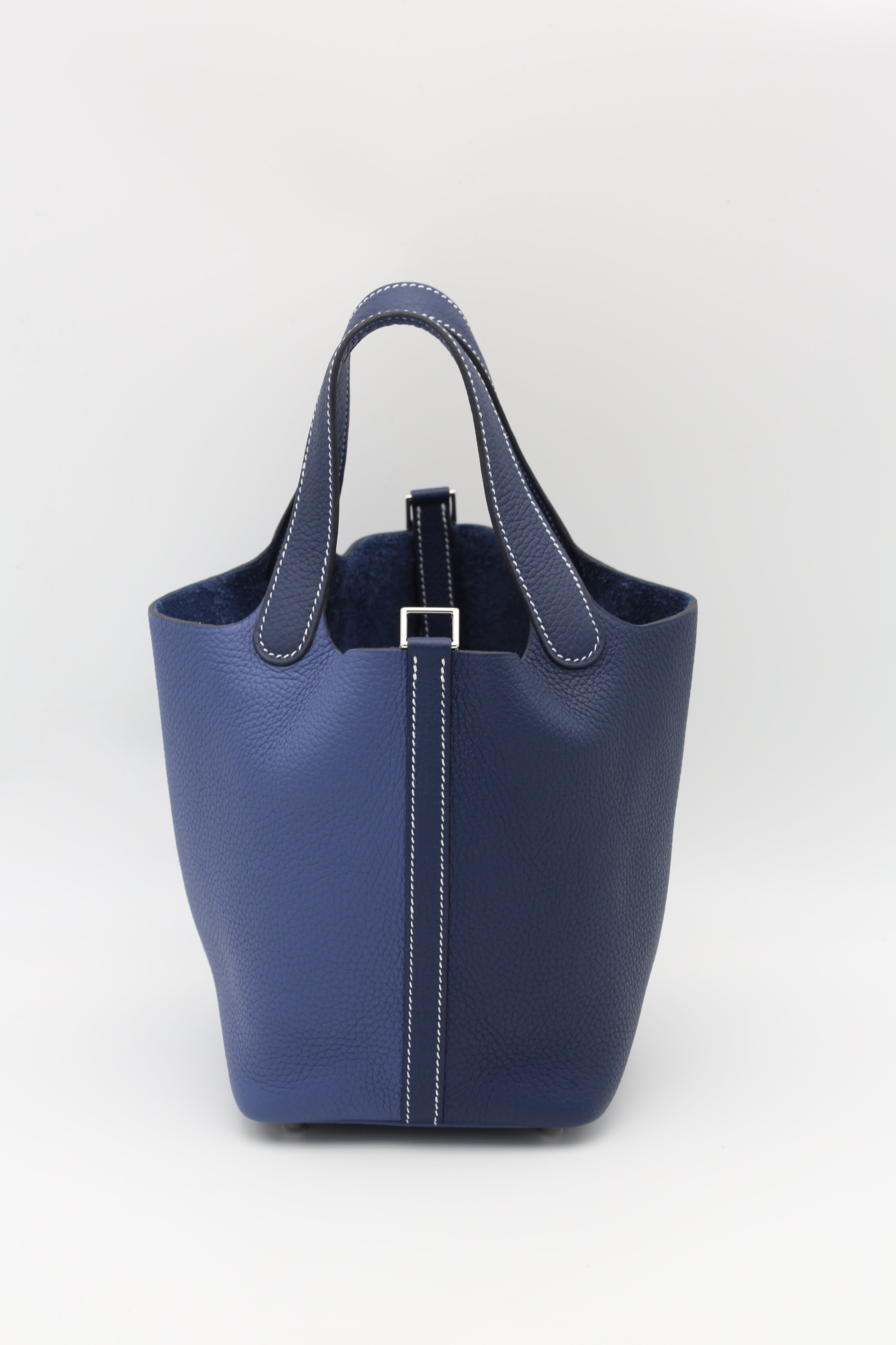 HERMÈS PICOTIN18 BLUE SAPHIR TOGO SILVER HARDWARE Z STAMP