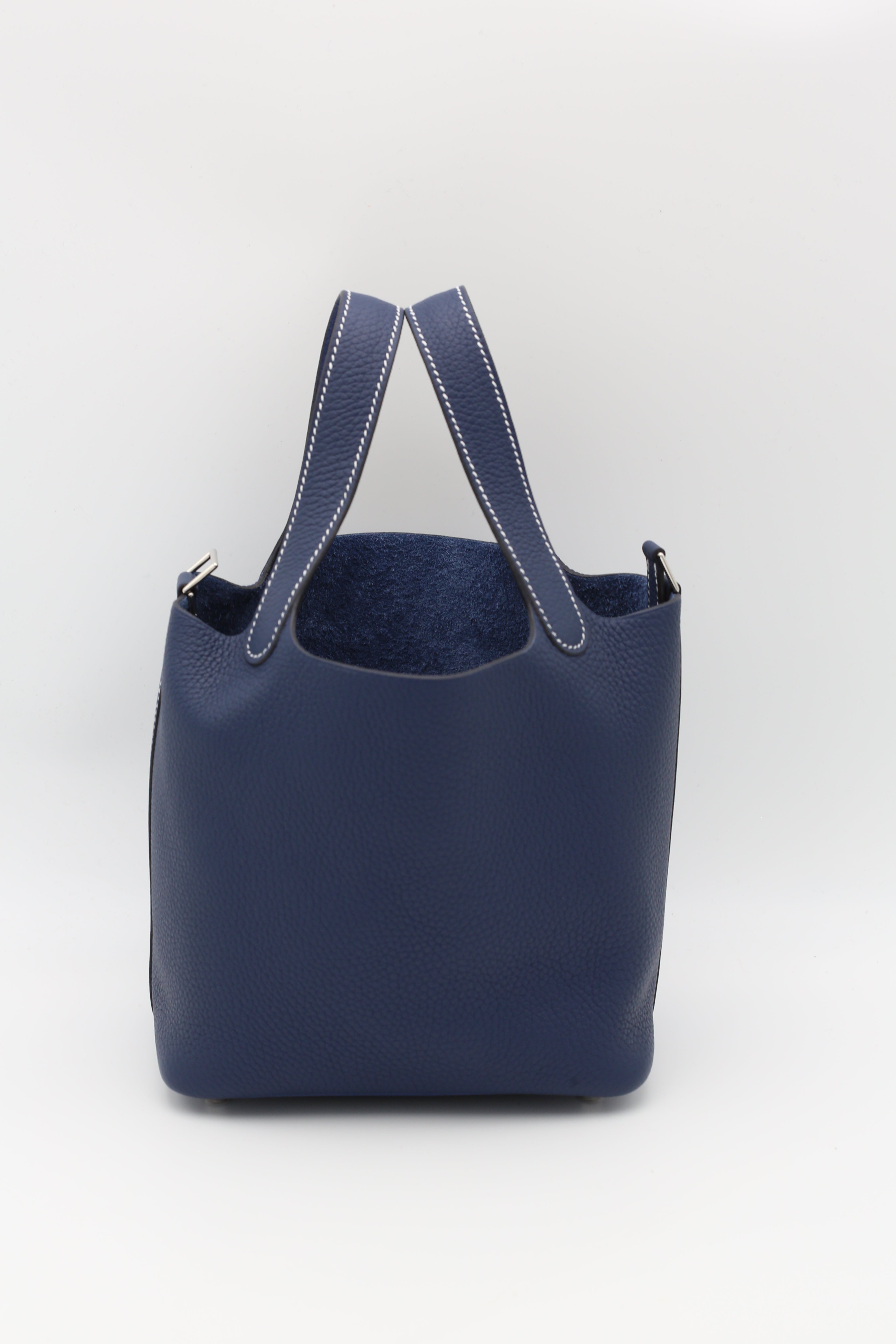 HERMÈS PICOTIN18 BLUE SAPHIR TOGO SILVER HARDWARE Z STAMP