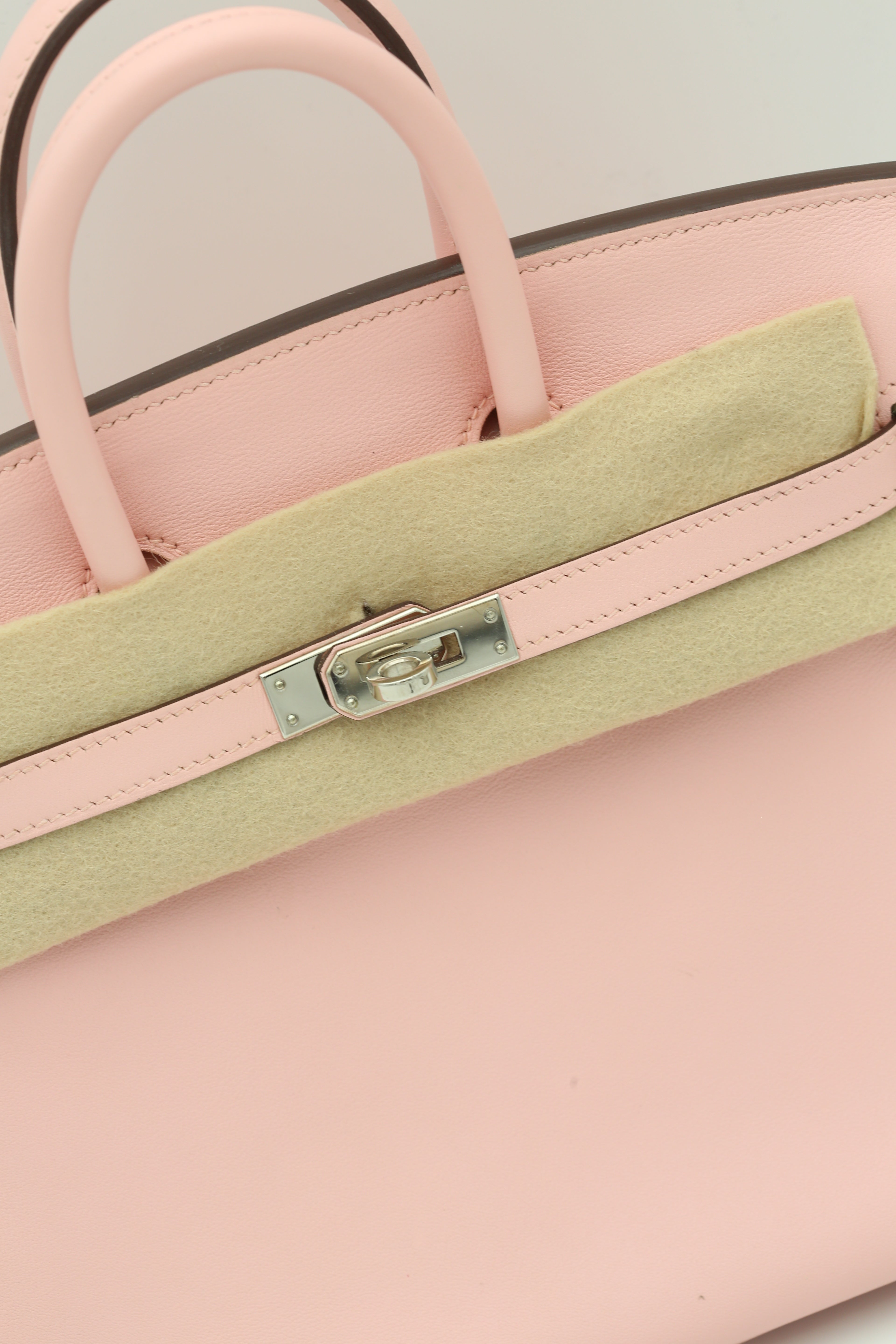HERMÈS BIRKIN25 ROSE SAKURA SWIFT SILVER HARDWARE D STAMP
