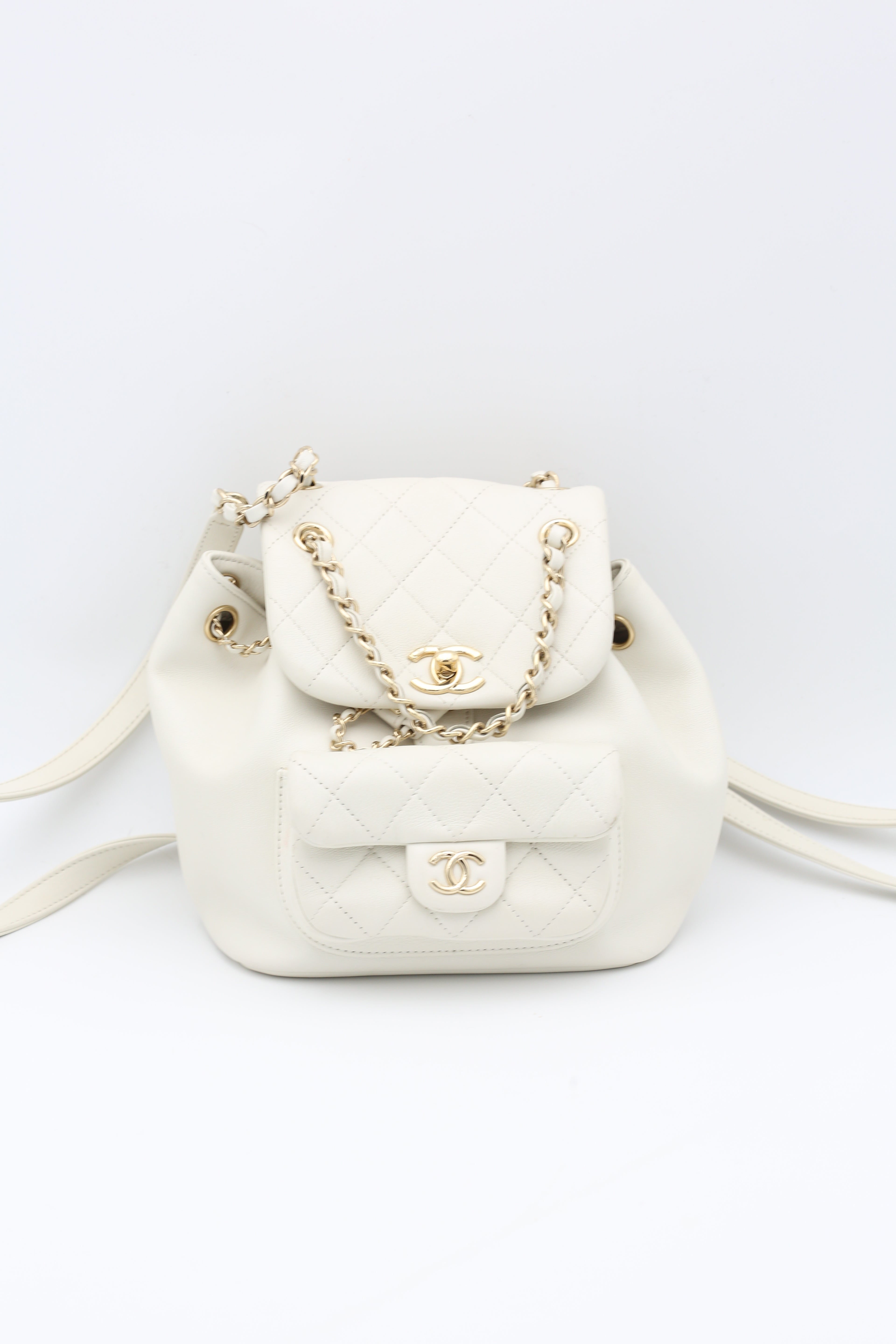 CHANEL DUMA BAG WHITE GOLD HARDWARE