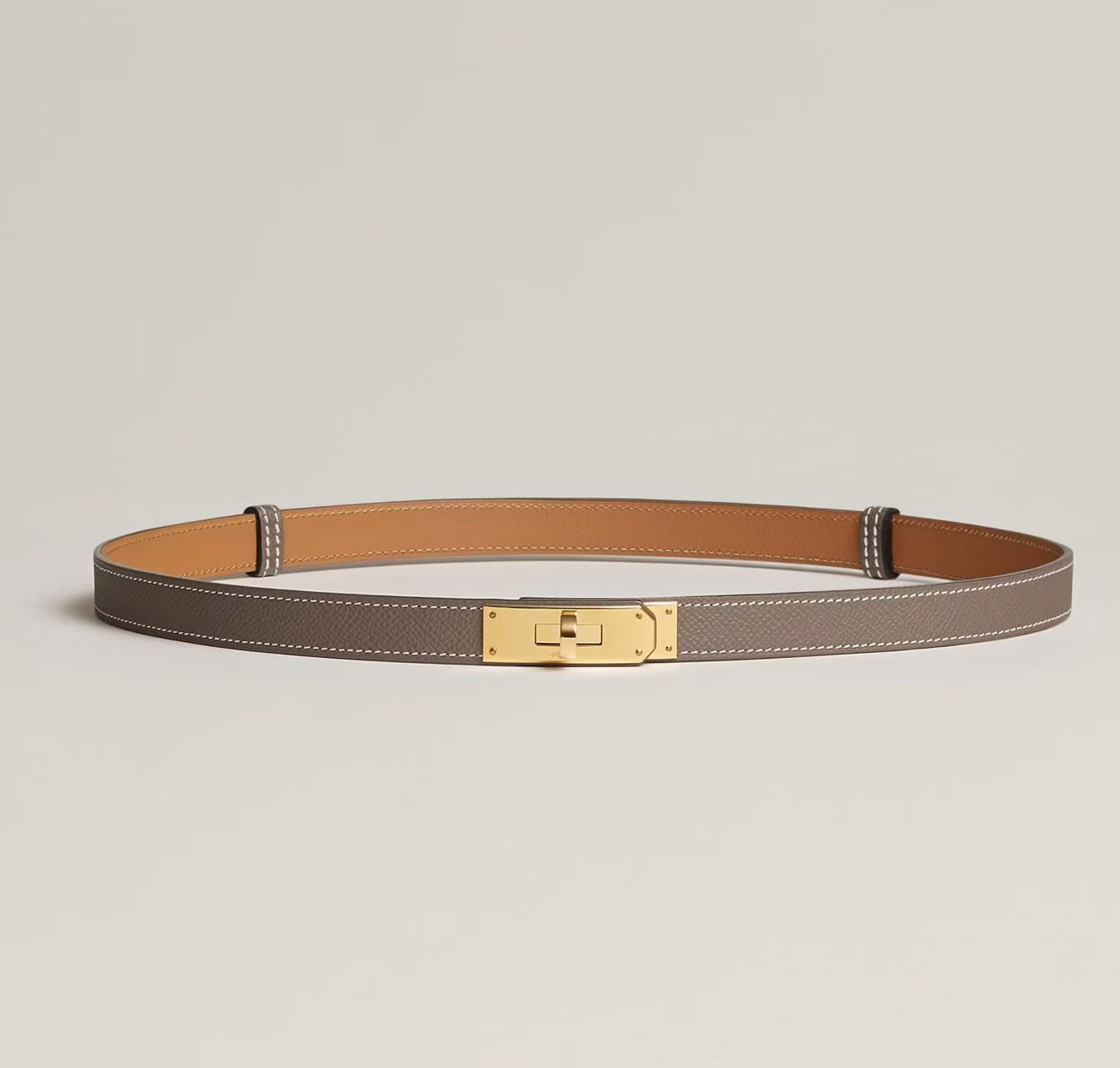 HERMÈS KELLY18 BELT ETOUPE EPSOM GOLD HARDWARE