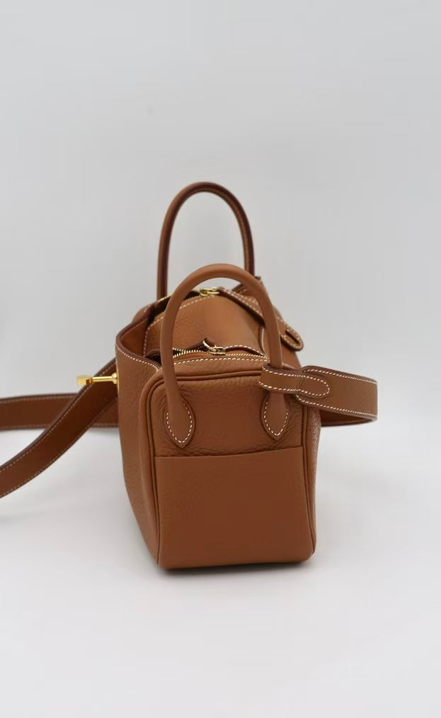HERMÈS MINI LINDY GOLD CLEMENCE BULL CALFSK K STAMP