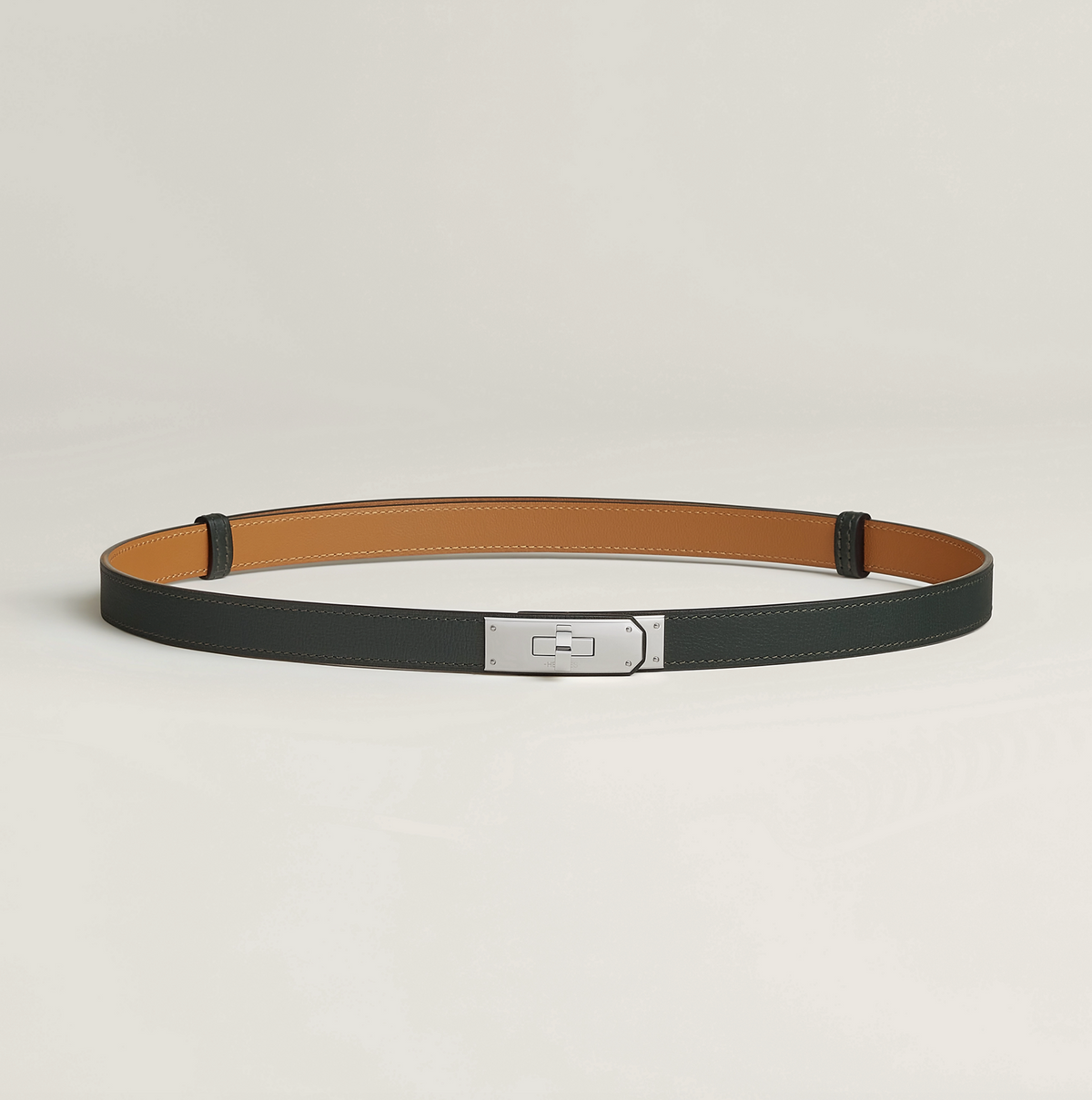 HERMÈS KELLY 18 BELT NOIR SILVER HARDWARE