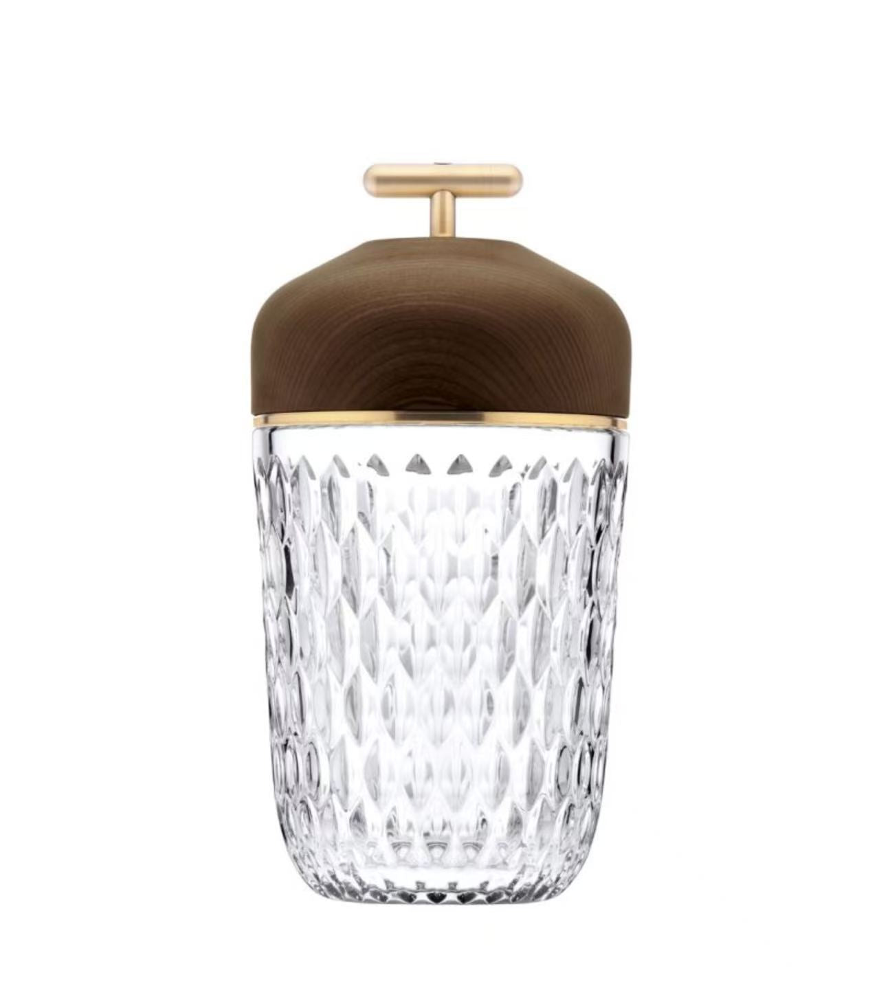 HERMÈS ST LOUIS DARK WOOD GOLD-FINISH PORTABLE LAMP