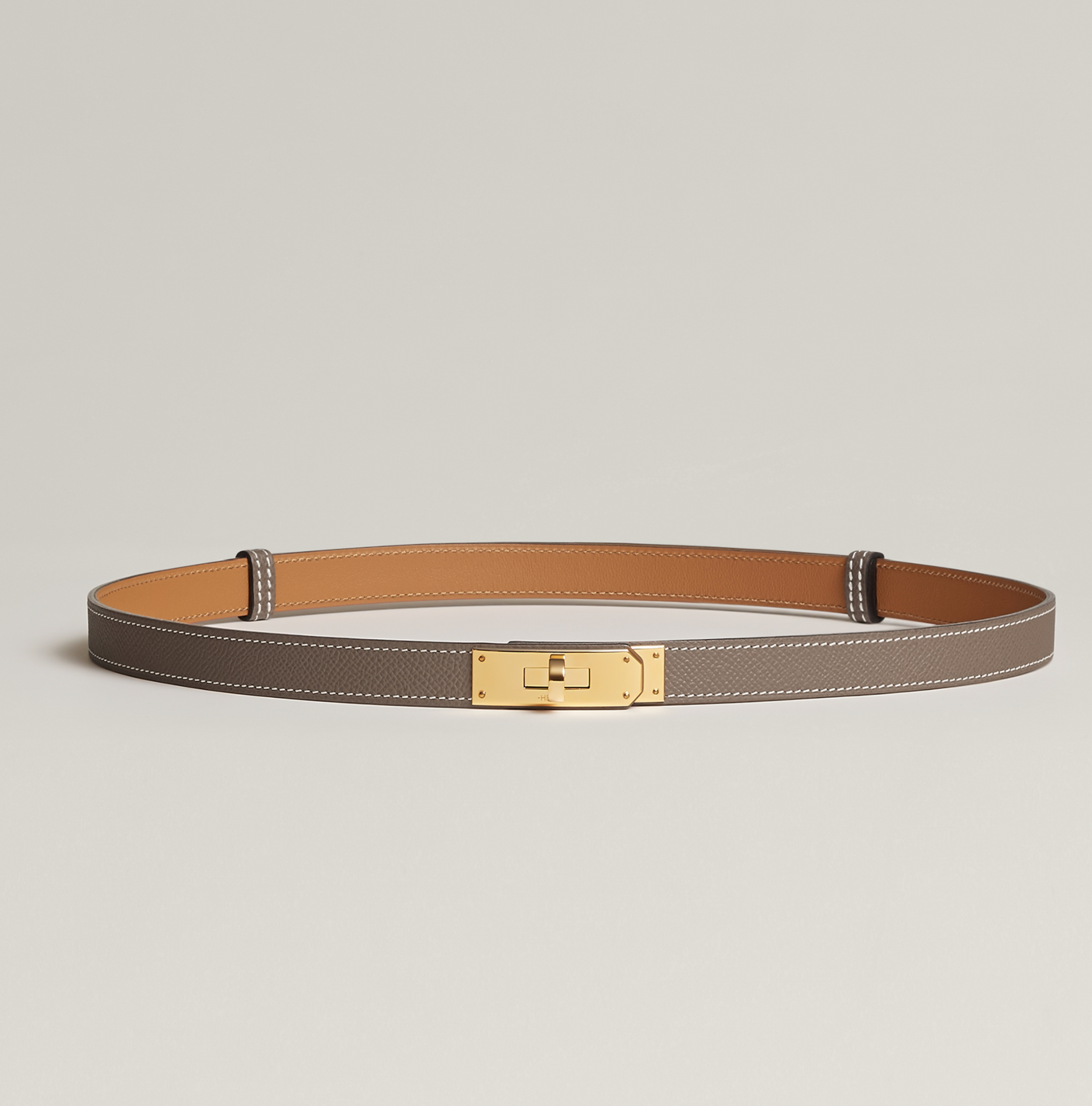 HERMÈS KELLY 18 BELT ETOUPE GOLD HARDWARE
