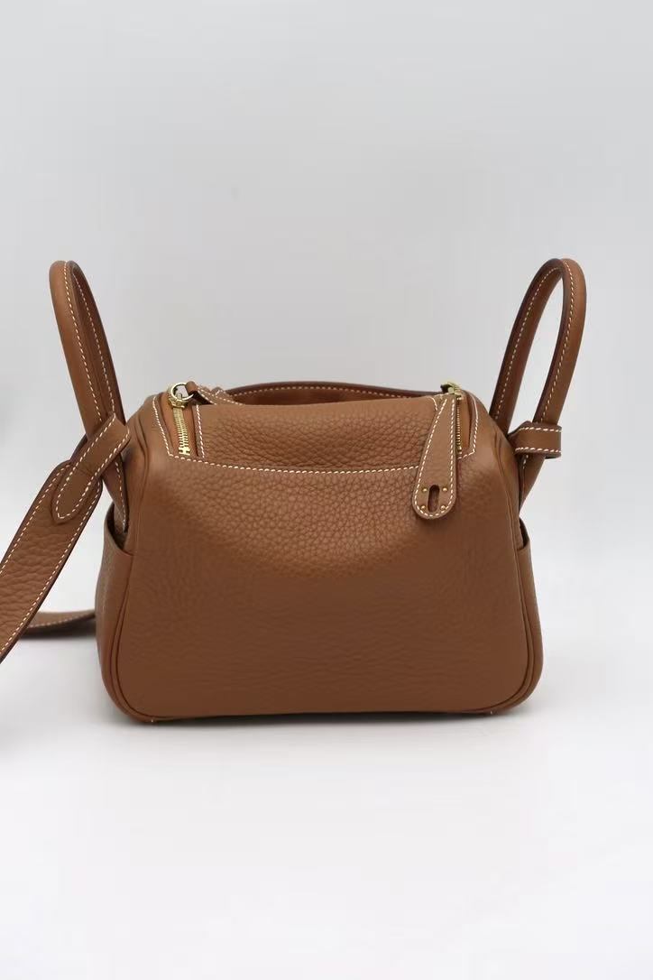 HERMÈS MINI LINDY GOLD CLEMENCE BULL CALFSK K STAMP