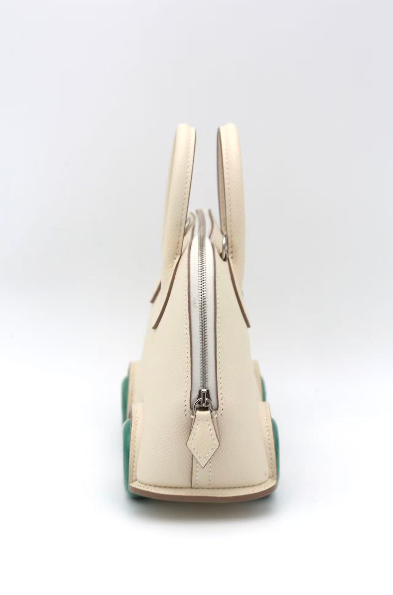 HERMÈS BOLIDE ON WHEELS NATA EPSOM DARK GREEN WHEELS W STAMP