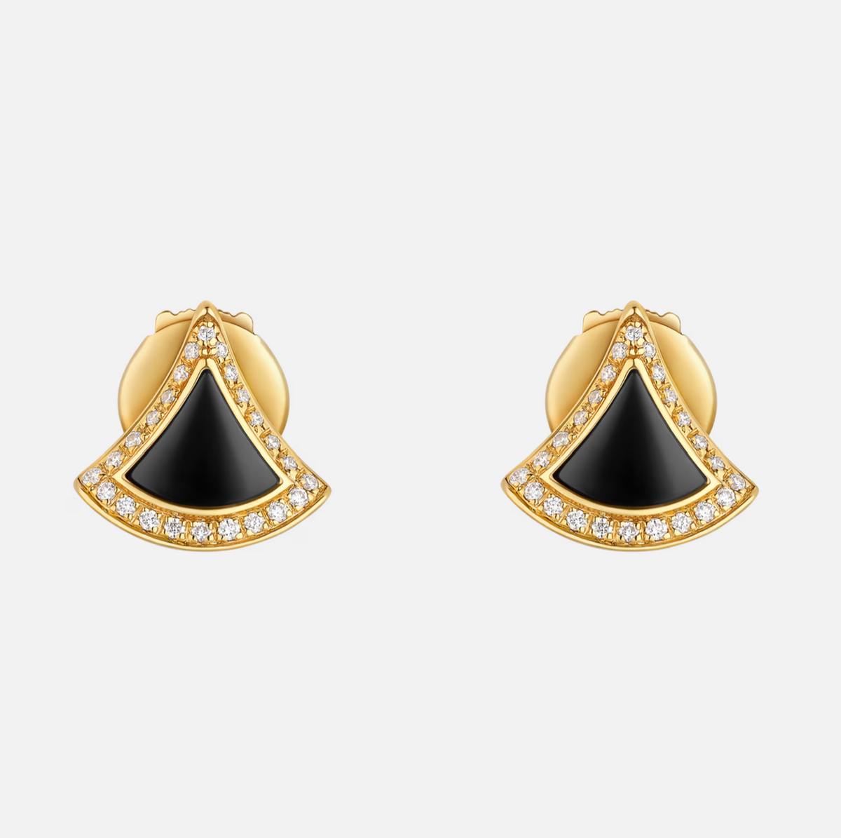 BVLGARI DIVA'S DREAM EARRINGS 18K YELLOW GOLD WITH DIAMONDS ONYX