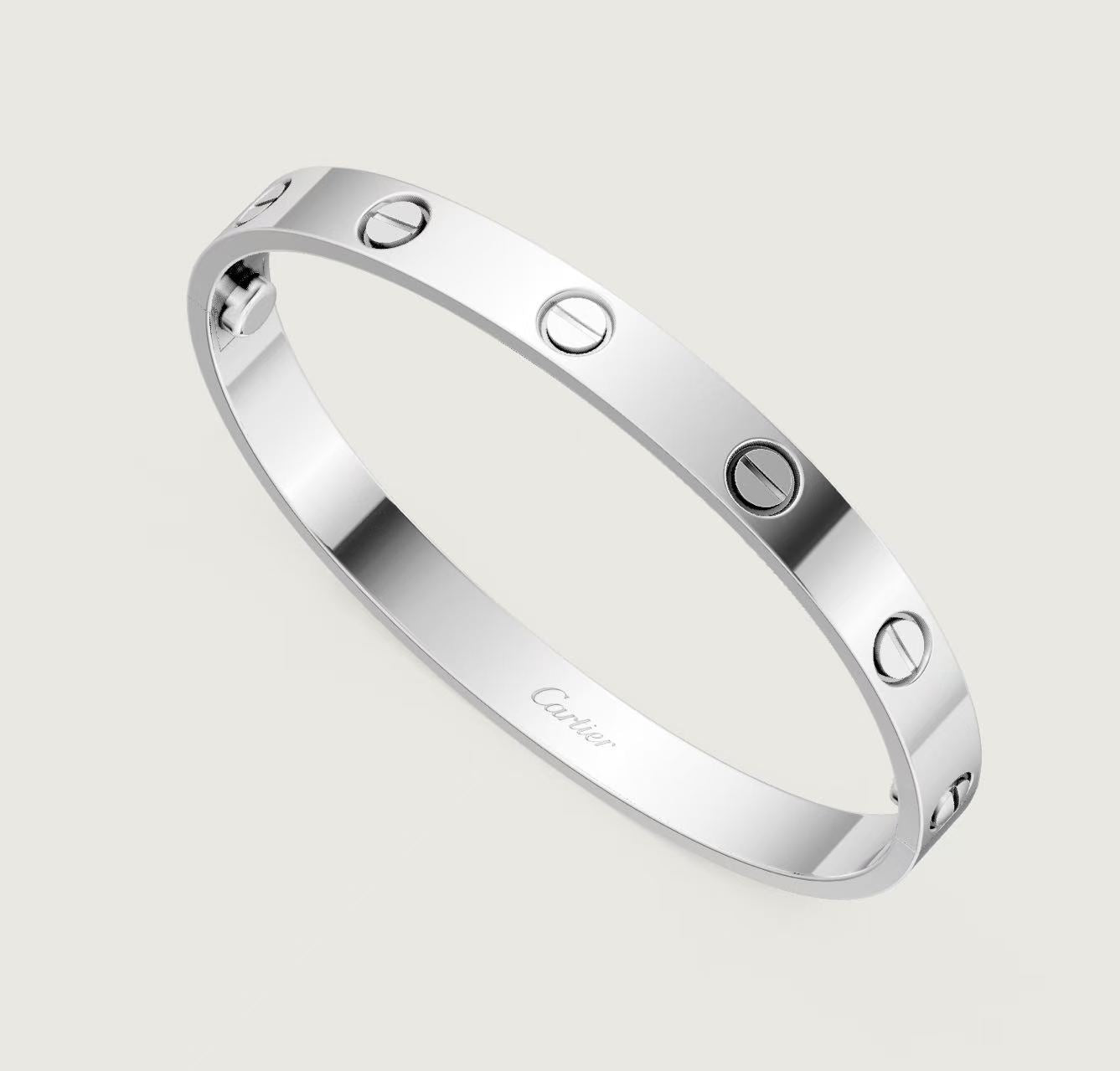 CARTIER LOVE BRACELET CLASSIC MODEL 18K WHITE GOLD SIZE 16 2024