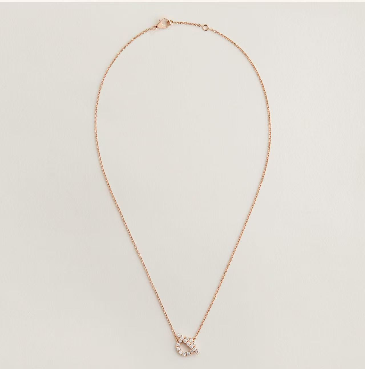 HERMÈS FINESSE PENDANT ROSE GOLD WITH DIAMONDS