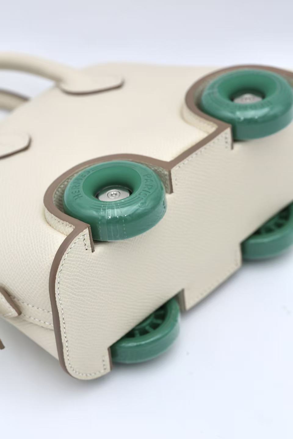 HERMÈS BOLIDE ON WHEELS NATA EPSOM DARK GREEN WHEELS W STAMP