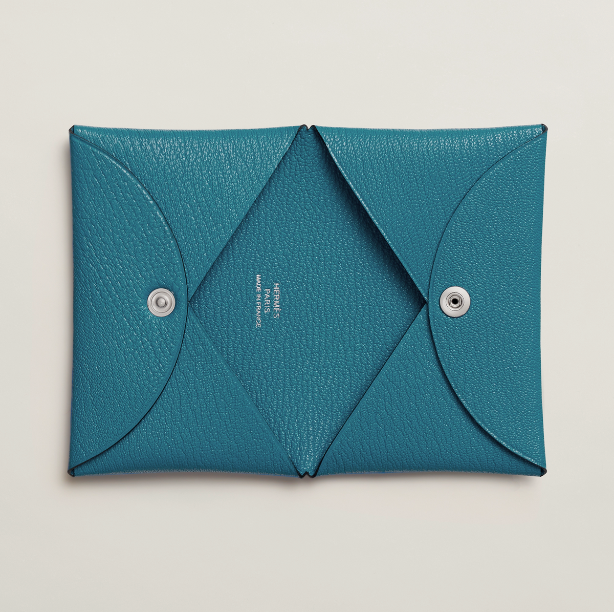 HERMÈS CALVI CARD HOLDER BLEU JEAN