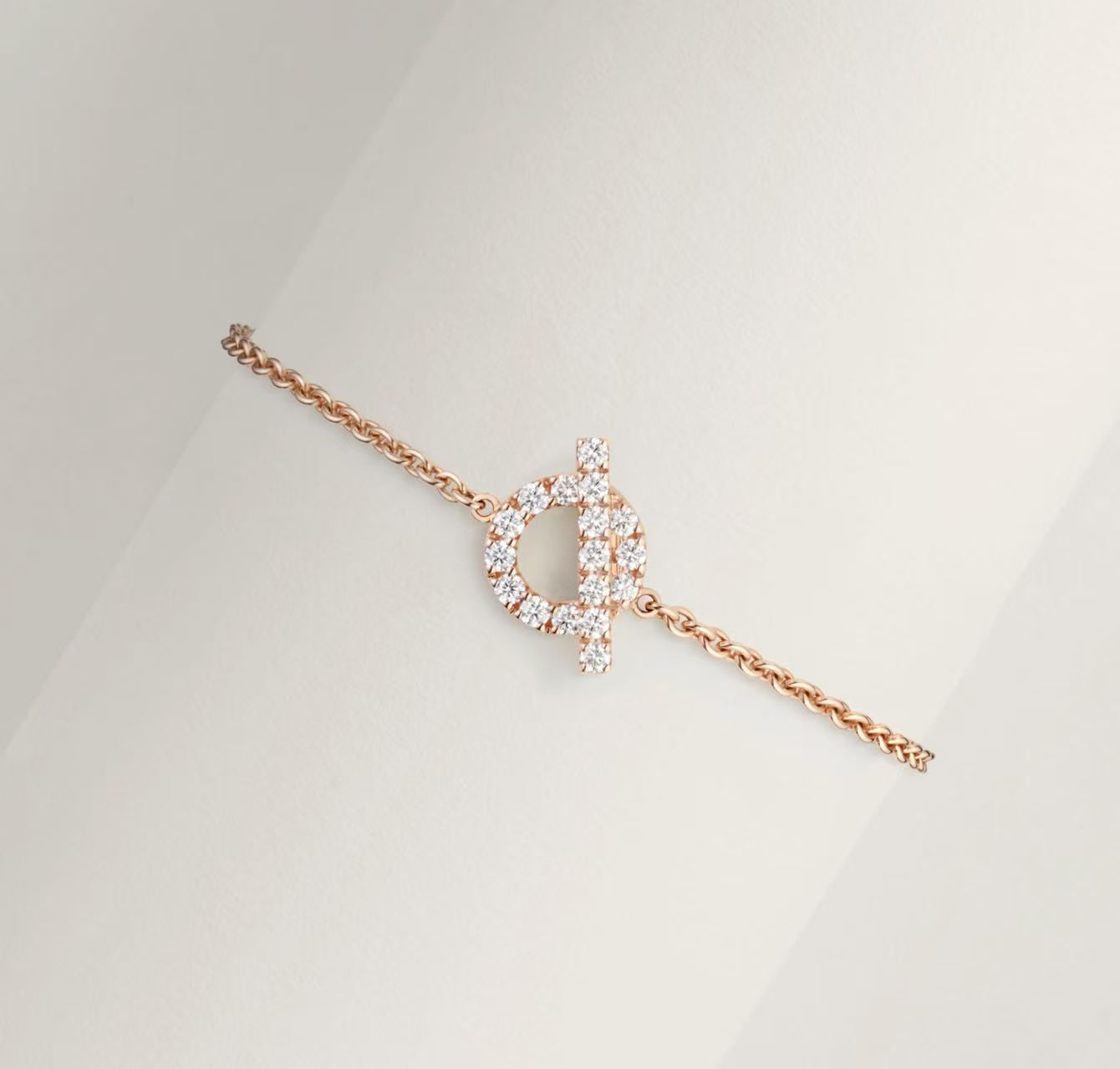 HERMÈS FINISSE BRACELET ROSE GOLD WITH DIAMONDS