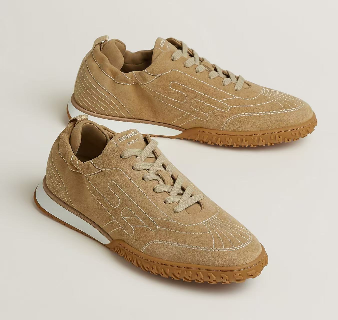 HERMÈS JET SNEAKER BEIGE ALBATRE SIZE 41