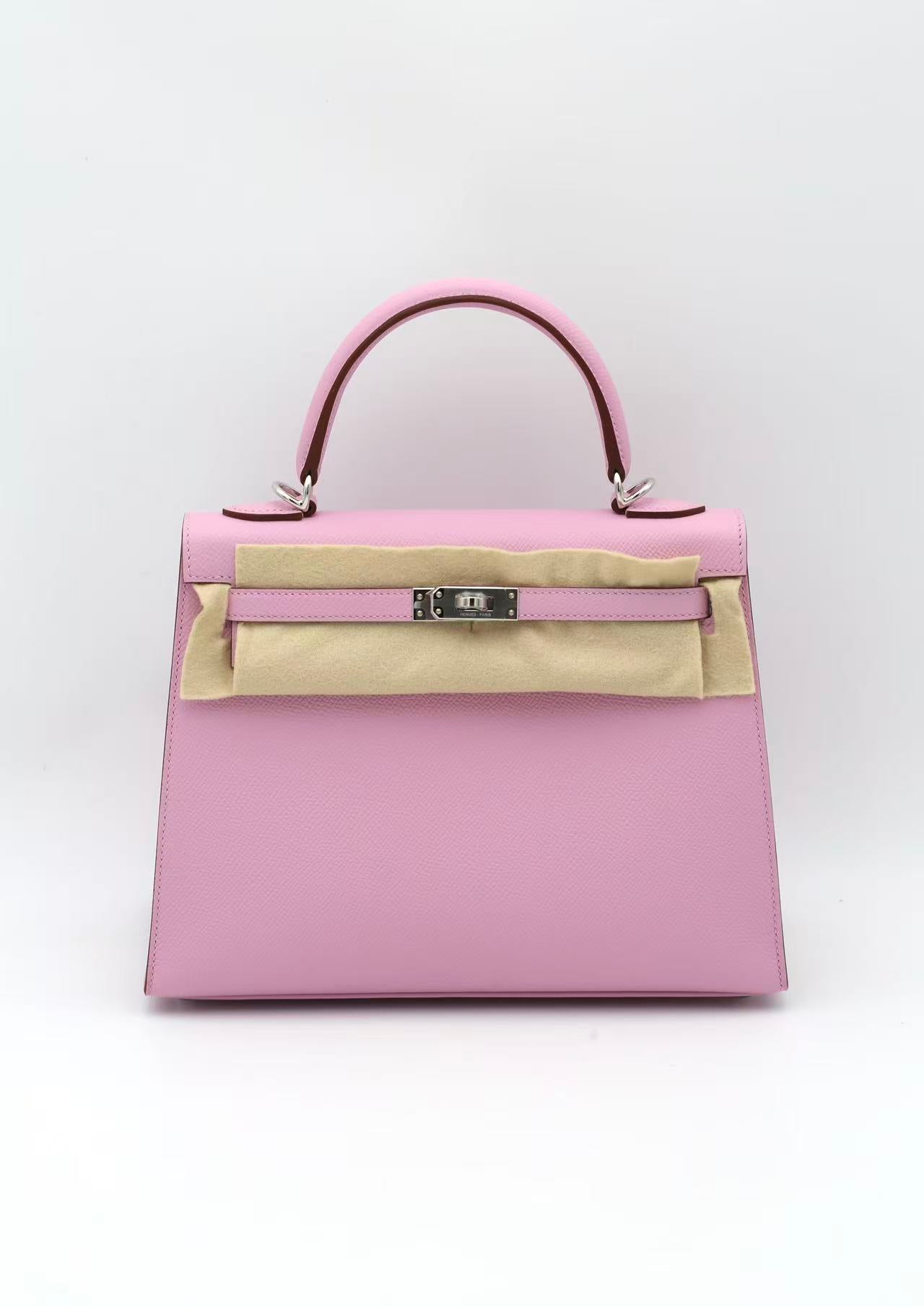 HERMÈS KELLY25 X9 EPSOM SILVER HARDWARE G STAMP