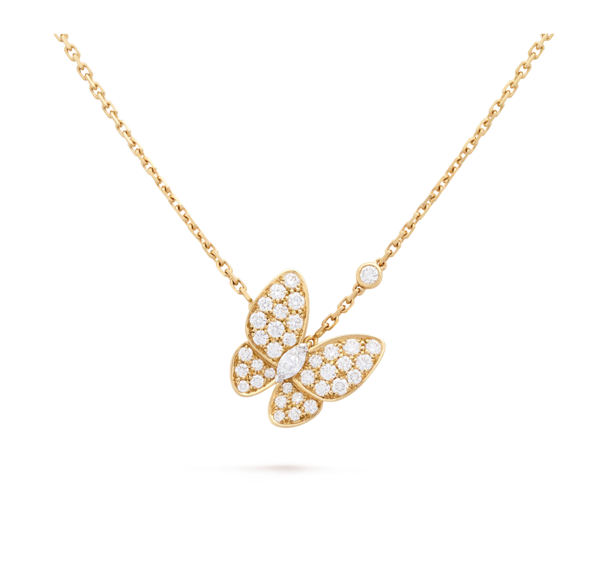 VAN CLEEF & ARPELS TWO BUTTERFLY PENDANT 18K YELLOW GOLD WITH DIAMOND 2022