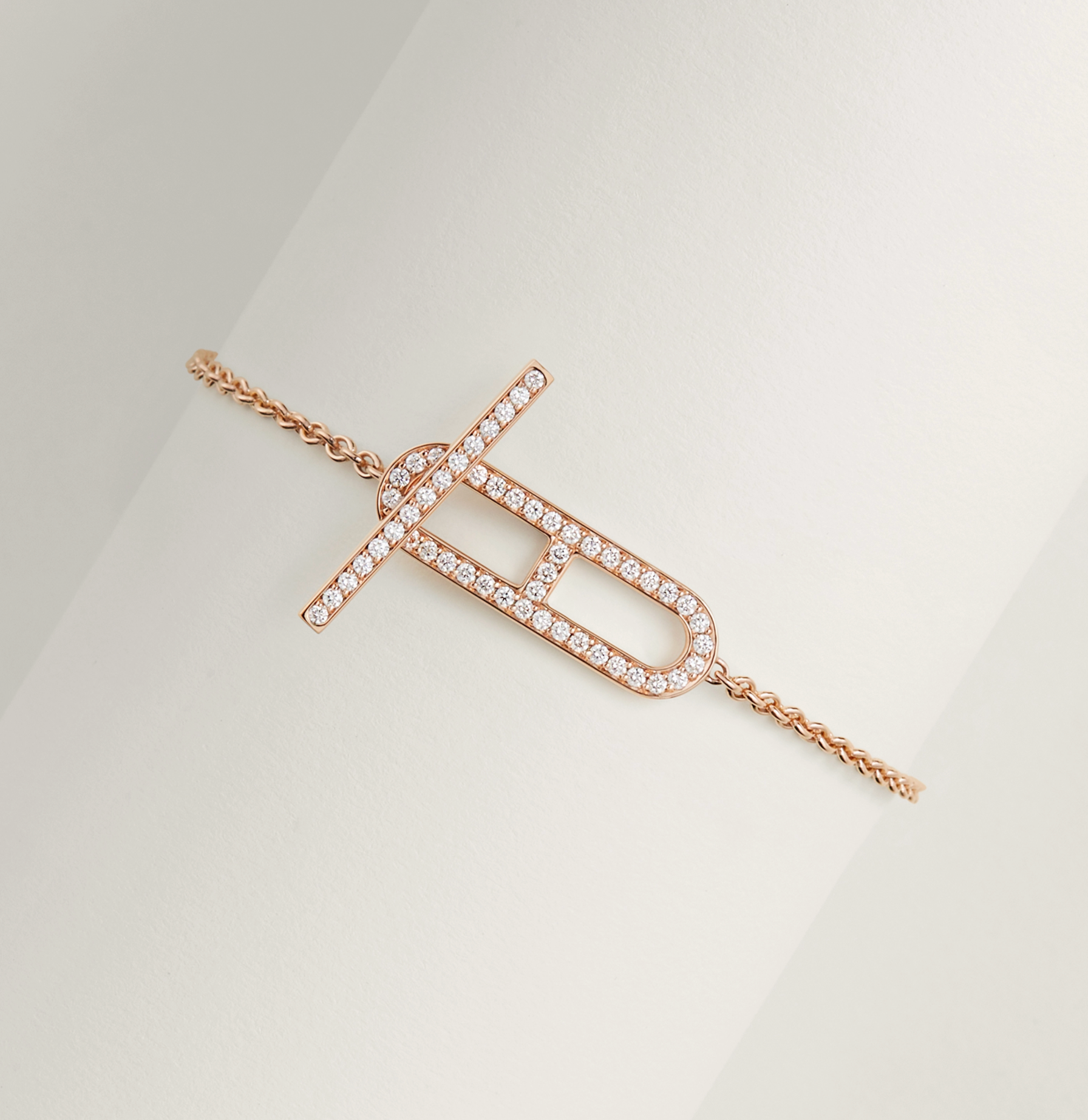 HERMÈS EVER CHAINE D'ANCRE BRACELET ROSE GOLD WITH DIAMONDS