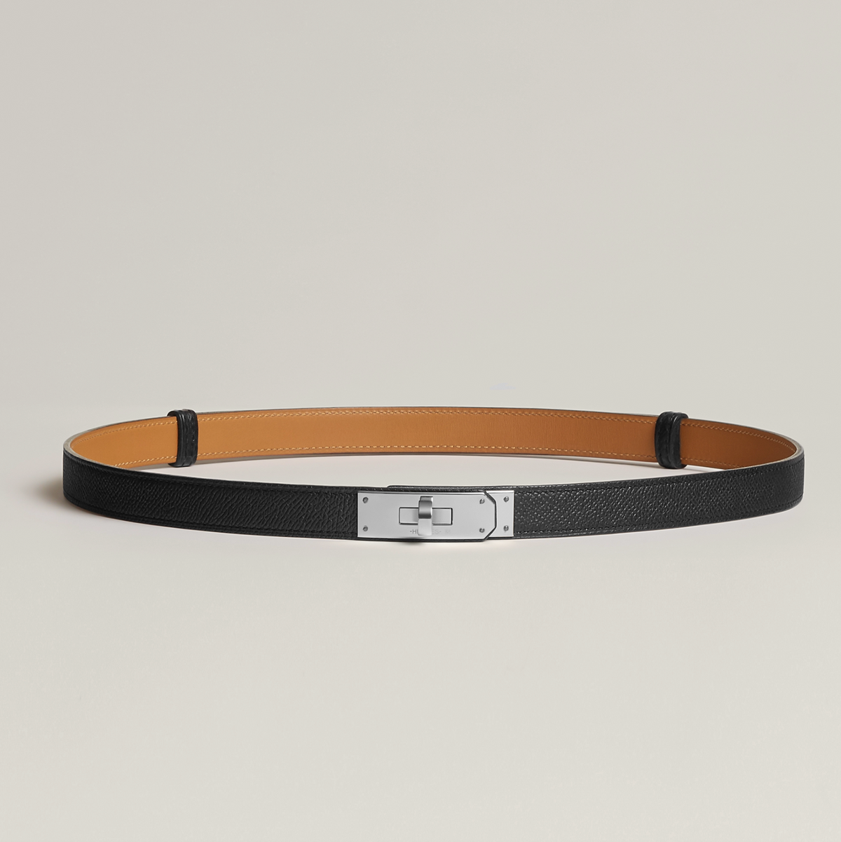 HERMÈS KELLY 18 BELT NOIR SILVER HARDWARE