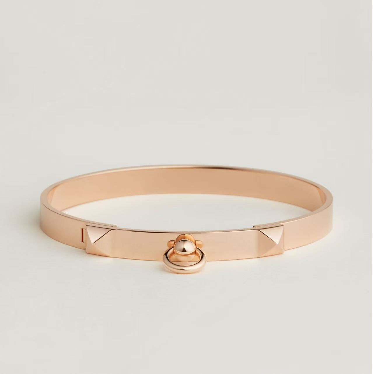 HERMÈS COLLIER DE CHIEN BRACELET ROSE GOLD LG MODEL