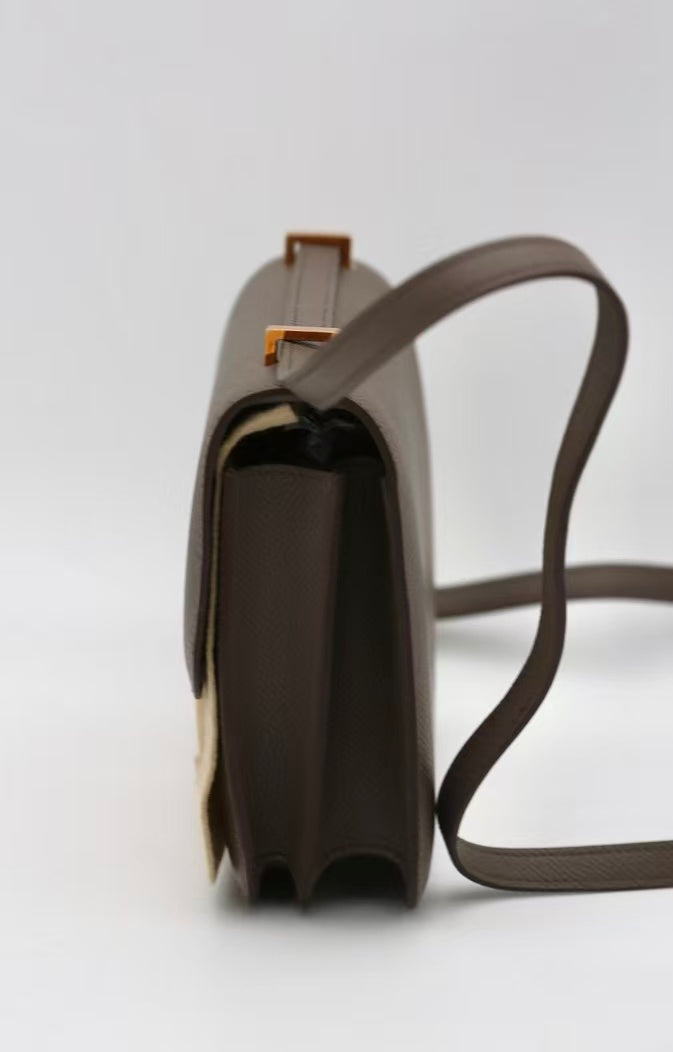 HERMÈS CONSTANCE18 GRIS ETAIN EPSOM ROSE GOLD Y STAMP
