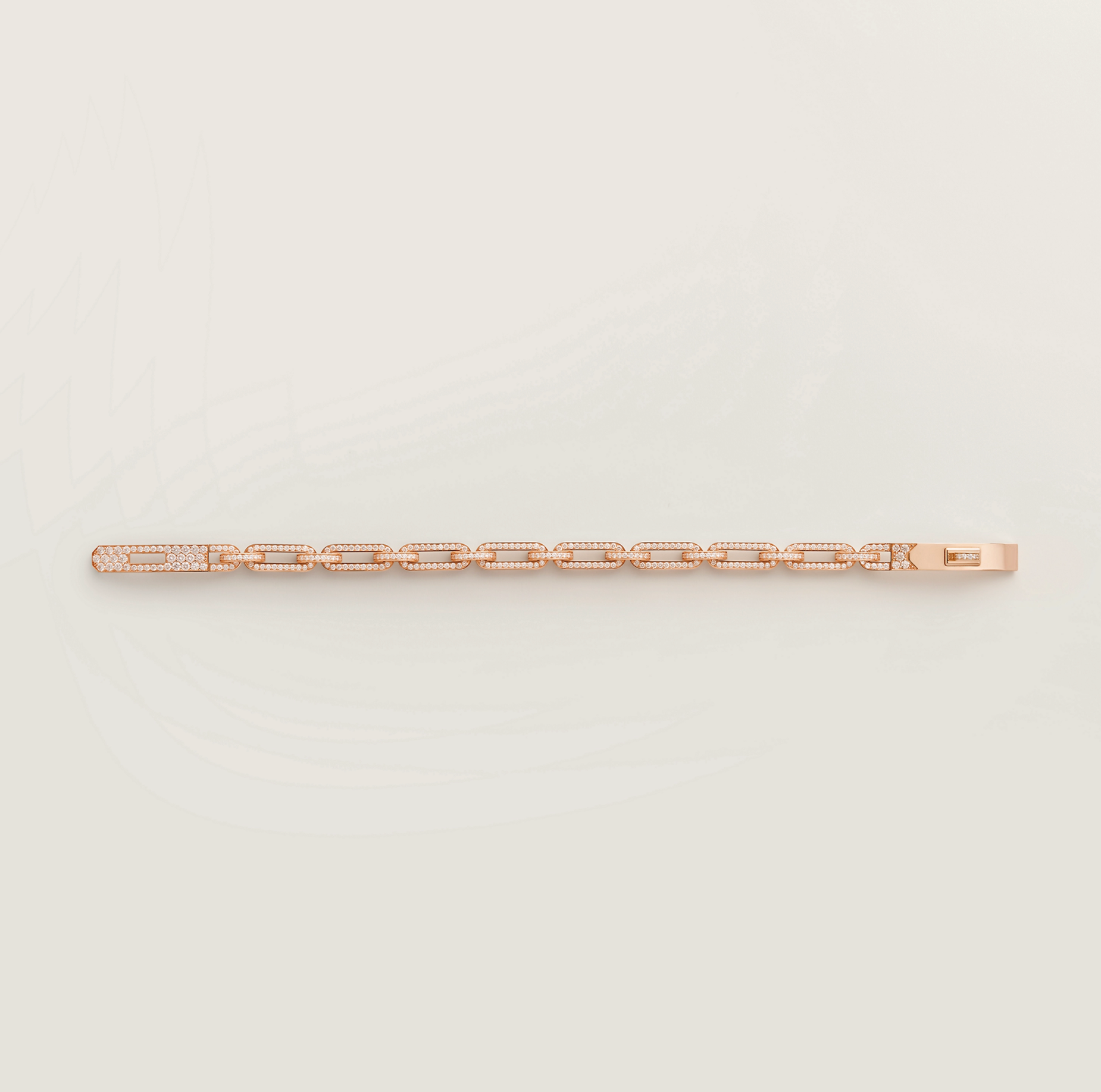 HERMÈS KELLY CHAINE BRACELET ROSE GOLD WITH DIAMONDS SMALL MODEL