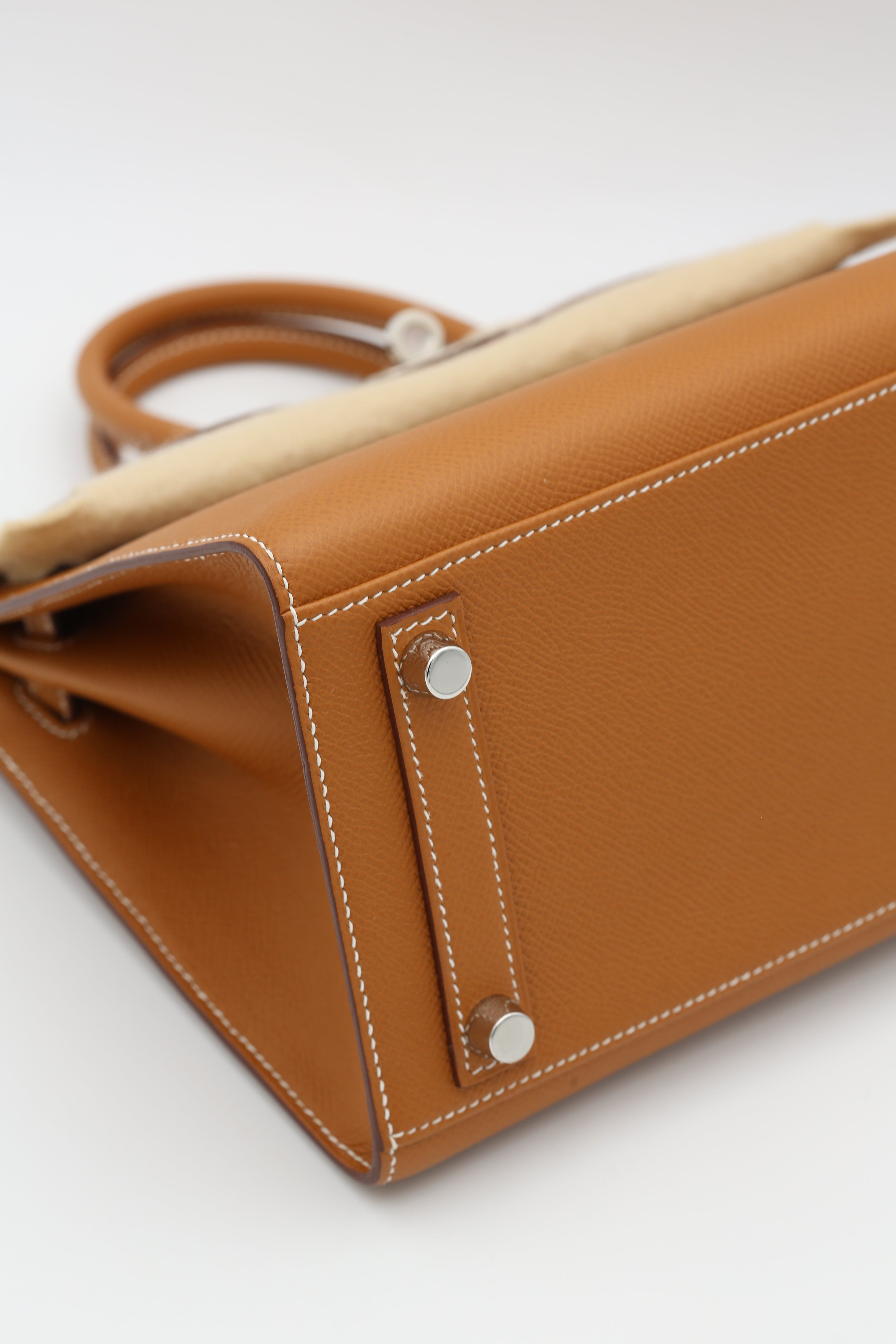 HERMÈS BIRKIN25 GOLD EPSOM SELLIER SILVER HARDWARE Y STAMP