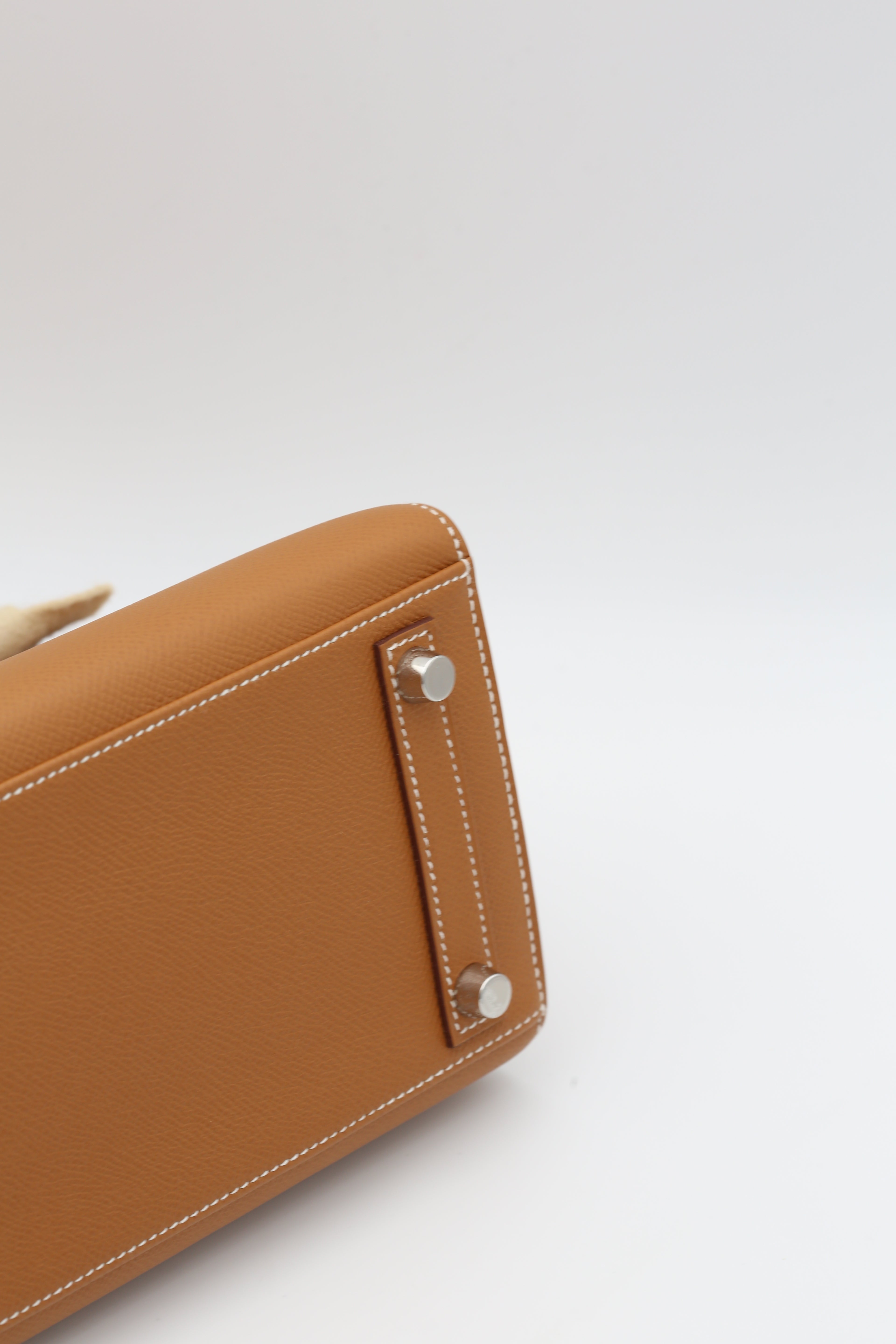 HERMÈS BIRKIN25 GOLD EPSOM SELLIER SILVER HARDWARE Y STAMP