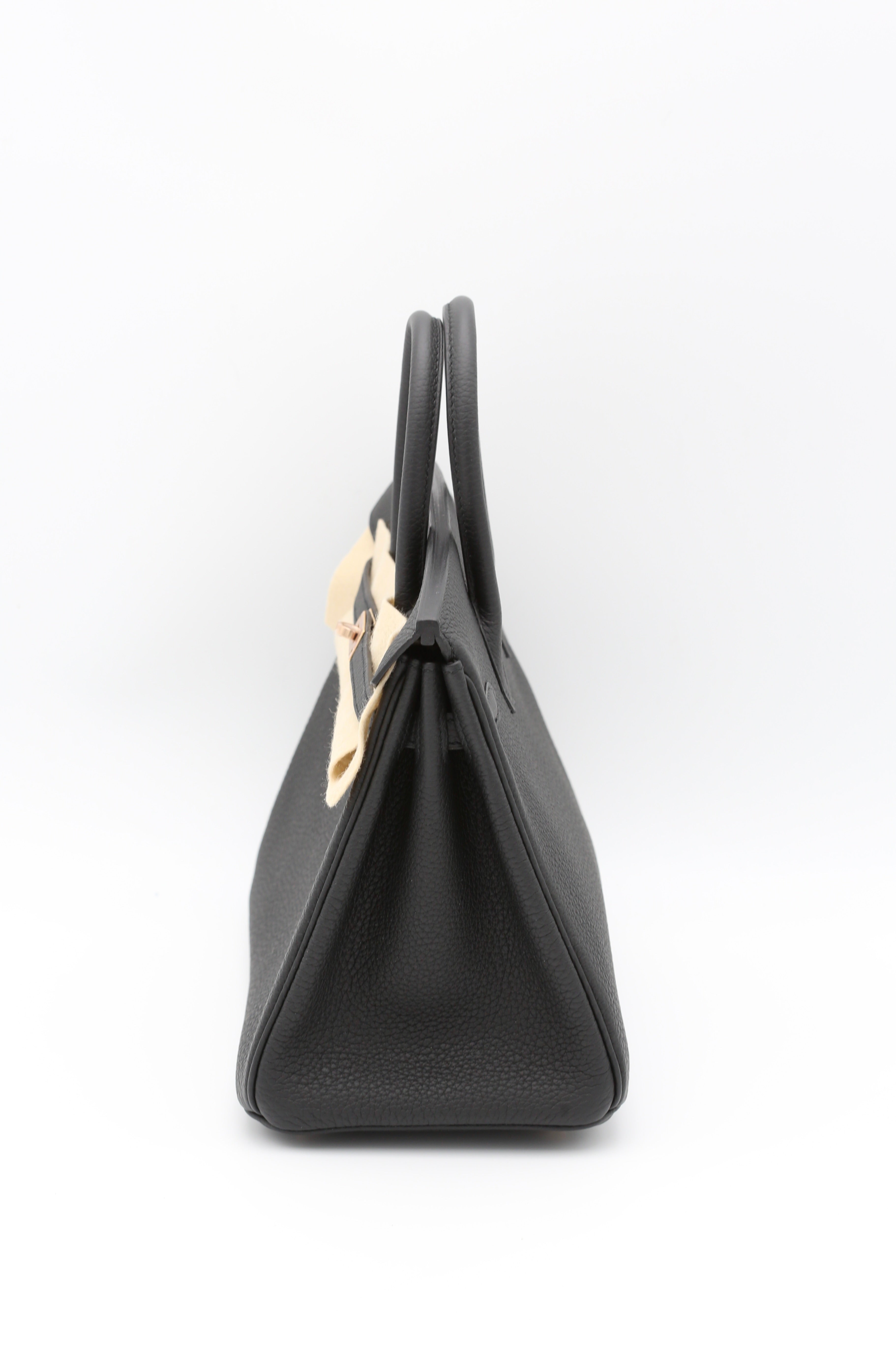 HERMÈS BIRKIN25 BLACK TOGO ROSE GOLD HARDWARE Y STAMP