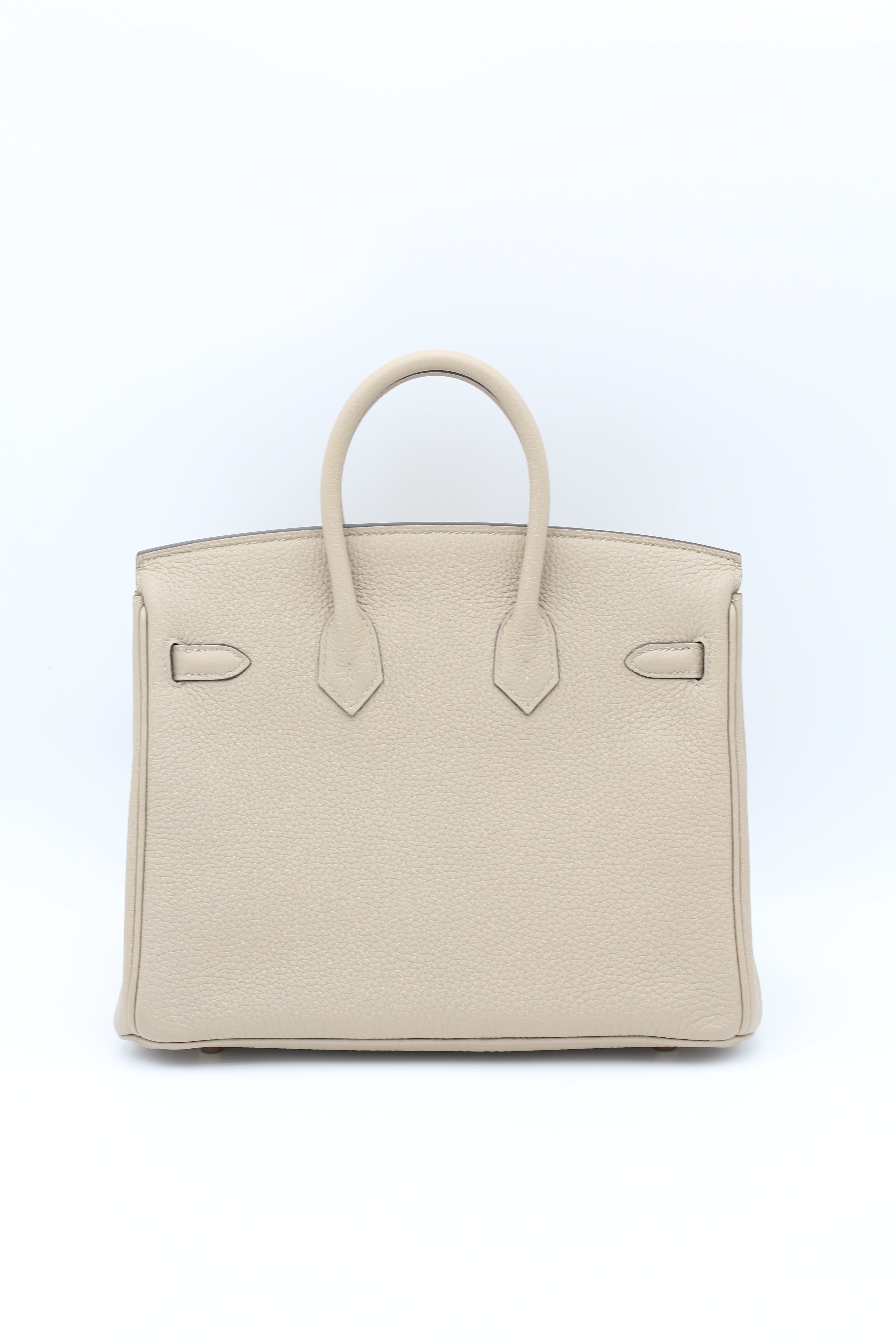 HERMÈS BIRKIN25 GRIS TOURTERELLE 81 TOGO GOLD HARDWARE C STAMP