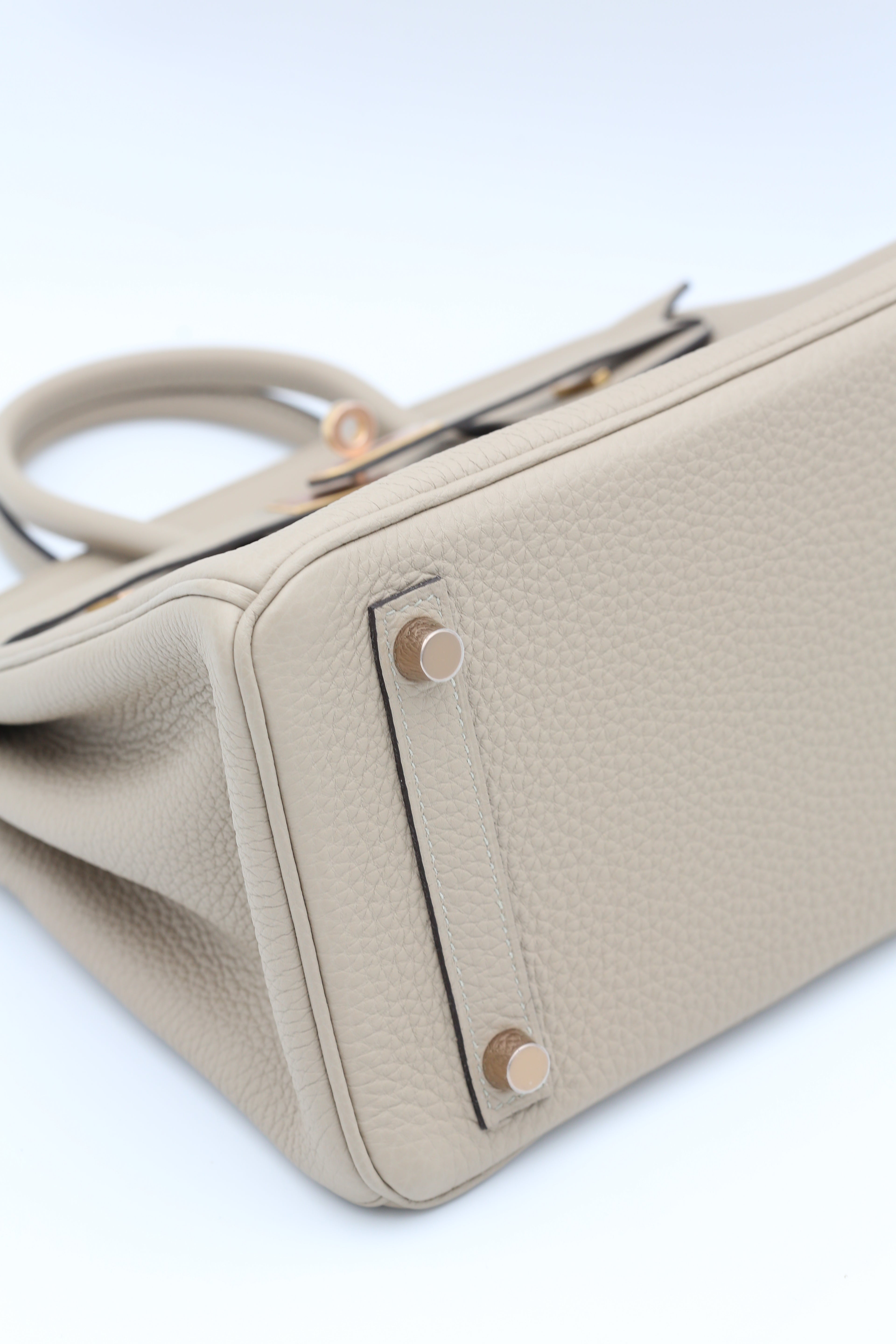 HERMÈS BIRKIN25 GRIS TOURTERELLE 81 TOGO GOLD HARDWARE C STAMP
