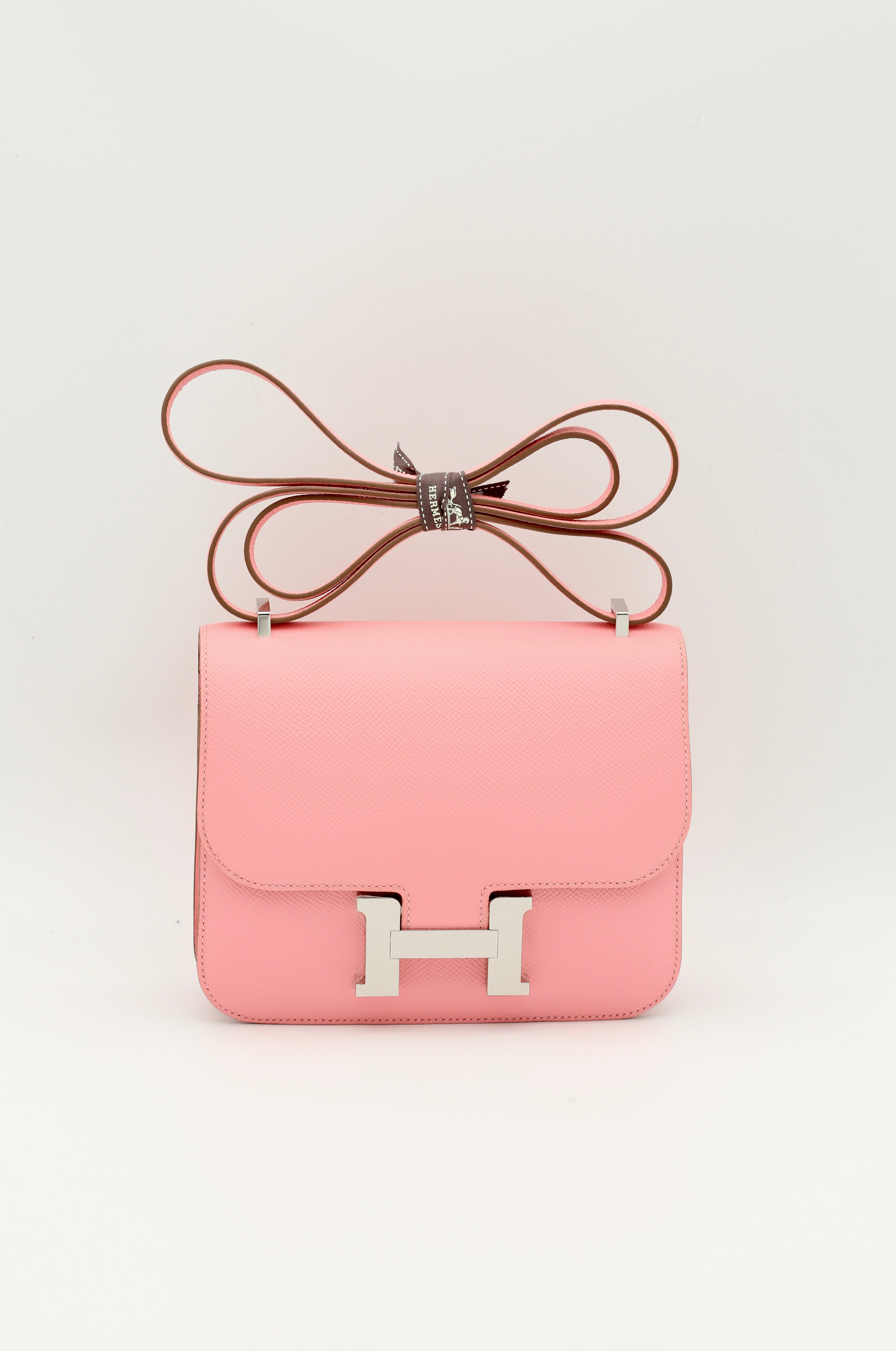 HERMÈS CONSTANCE18 ROSE CONFETTI EPSOM SILVER HARDWARE K STAMP