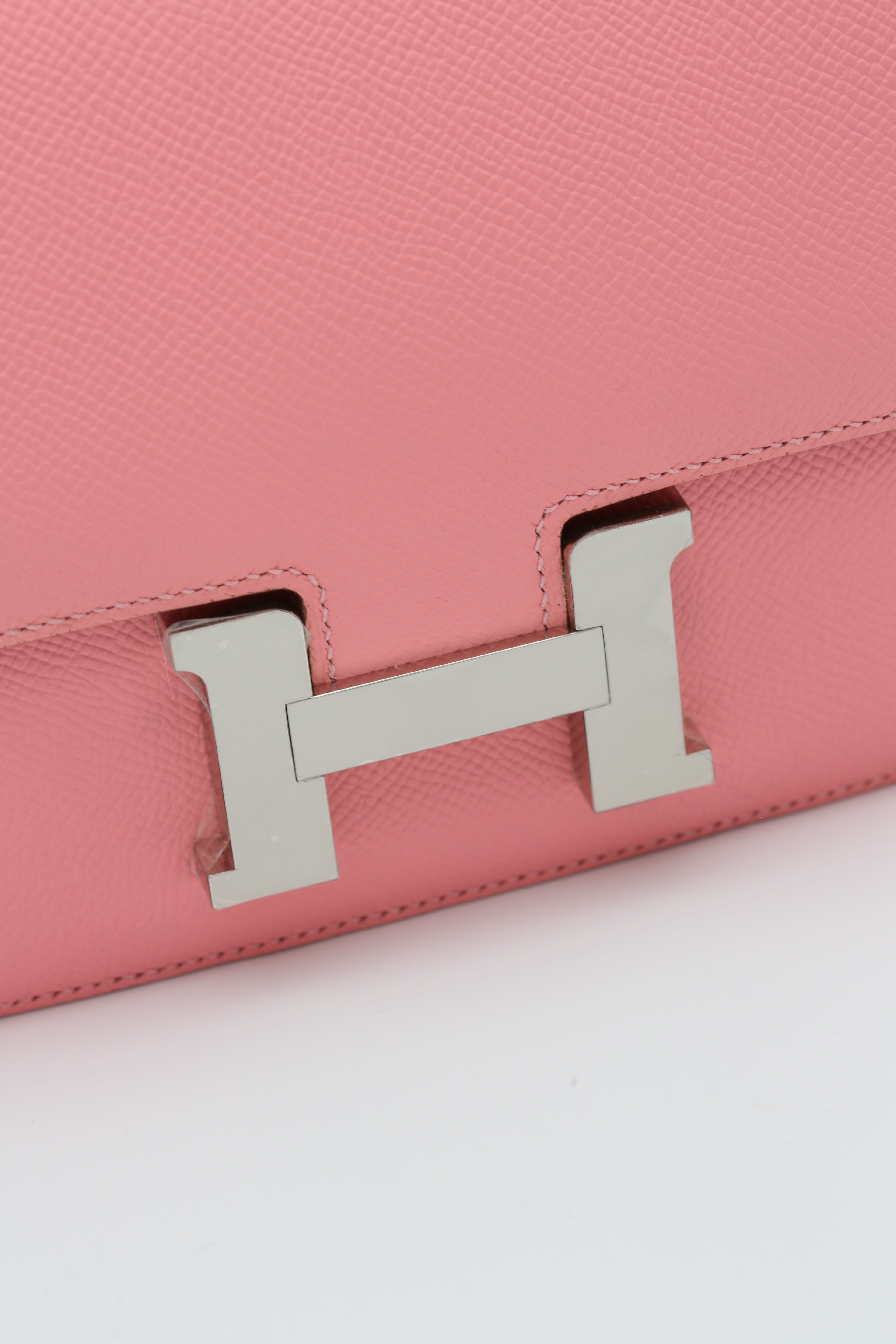 HERMÈS CONSTANCE18 ROSE CONFETTI EPSOM SILVER HARDWARE K STAMP