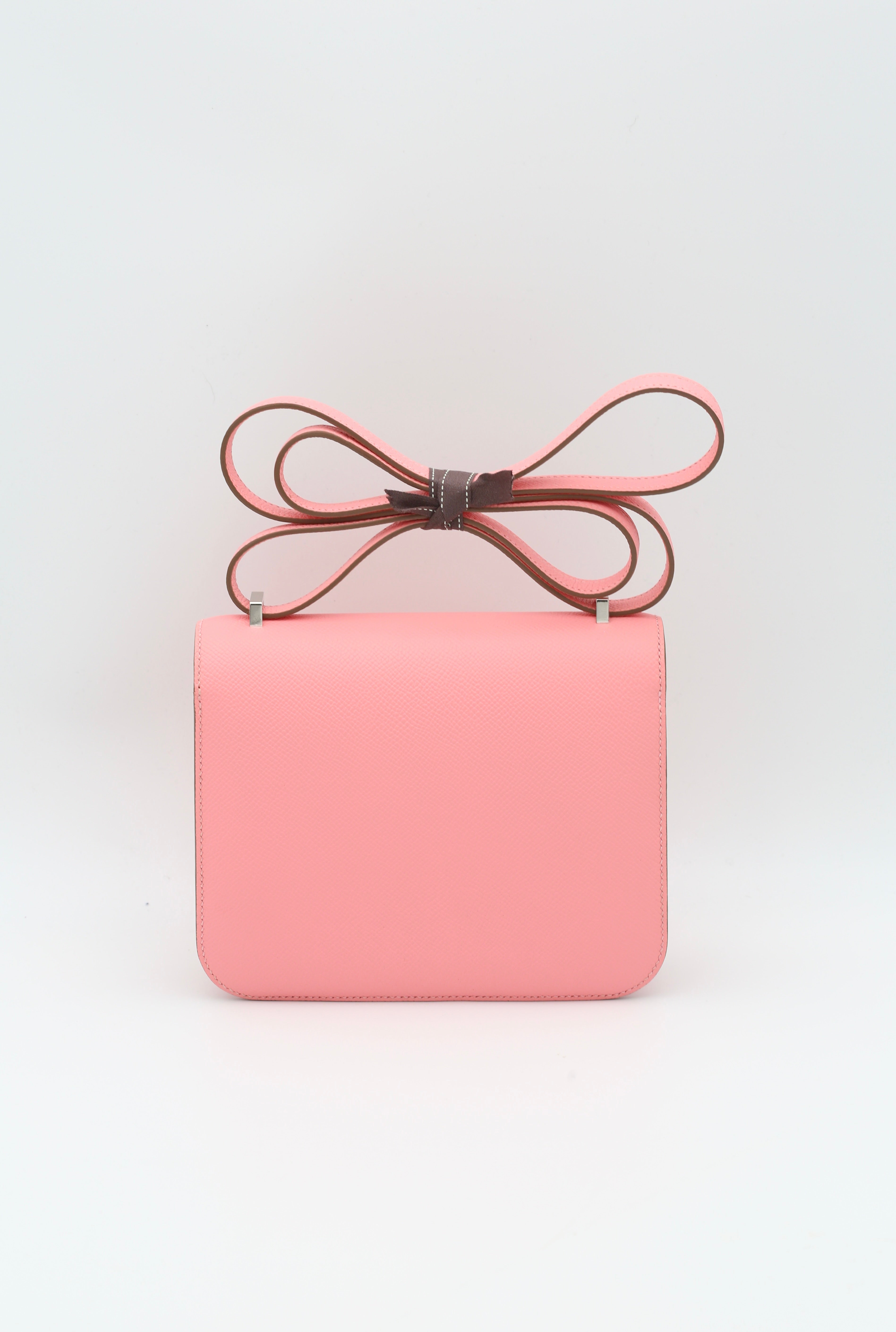 HERMÈS CONSTANCE18 ROSE CONFETTI EPSOM SILVER HARDWARE K STAMP