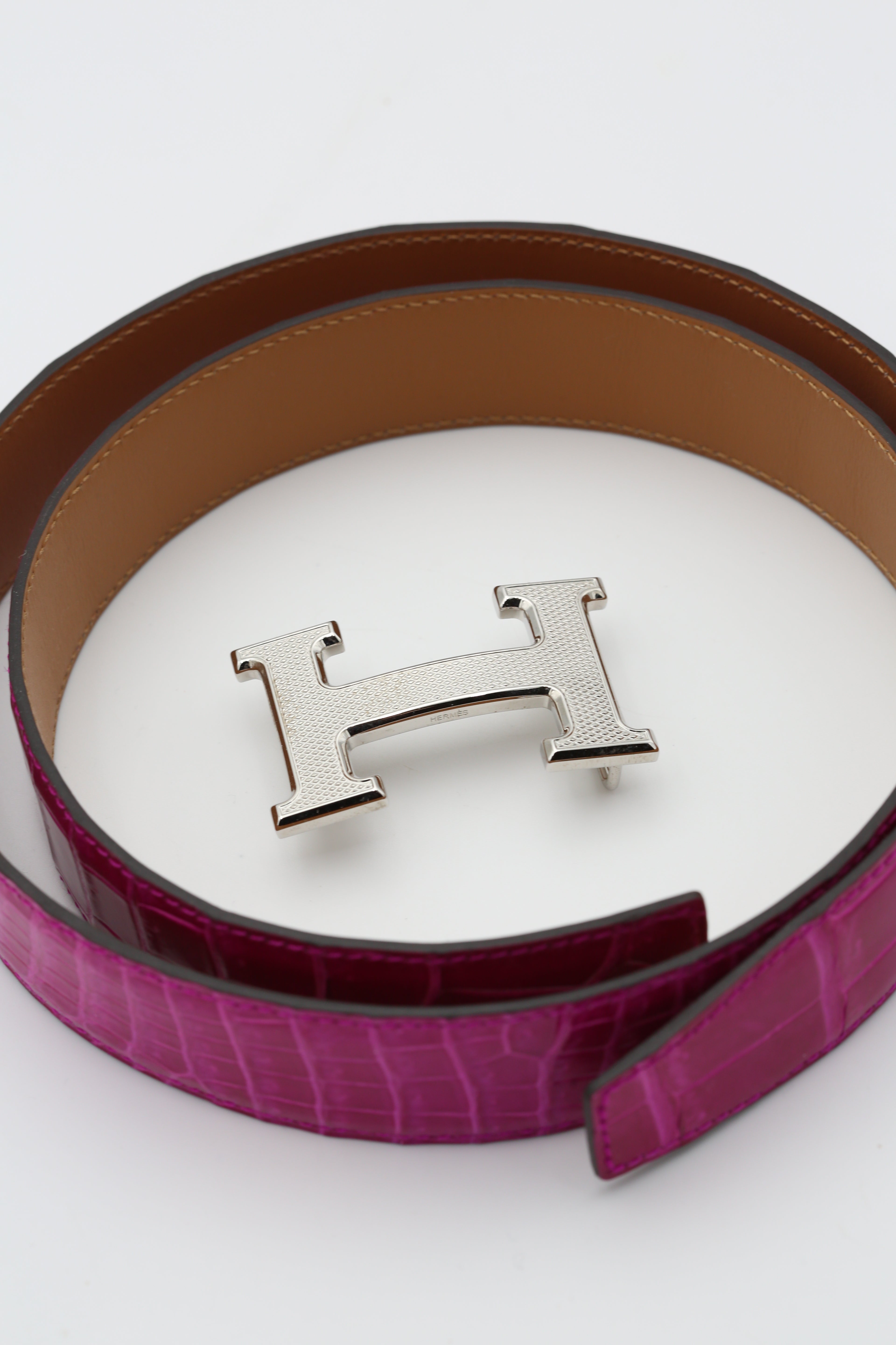 HERMÈS ALLIGATOR BELT J5 SCHEHERAZADE SIZE 95