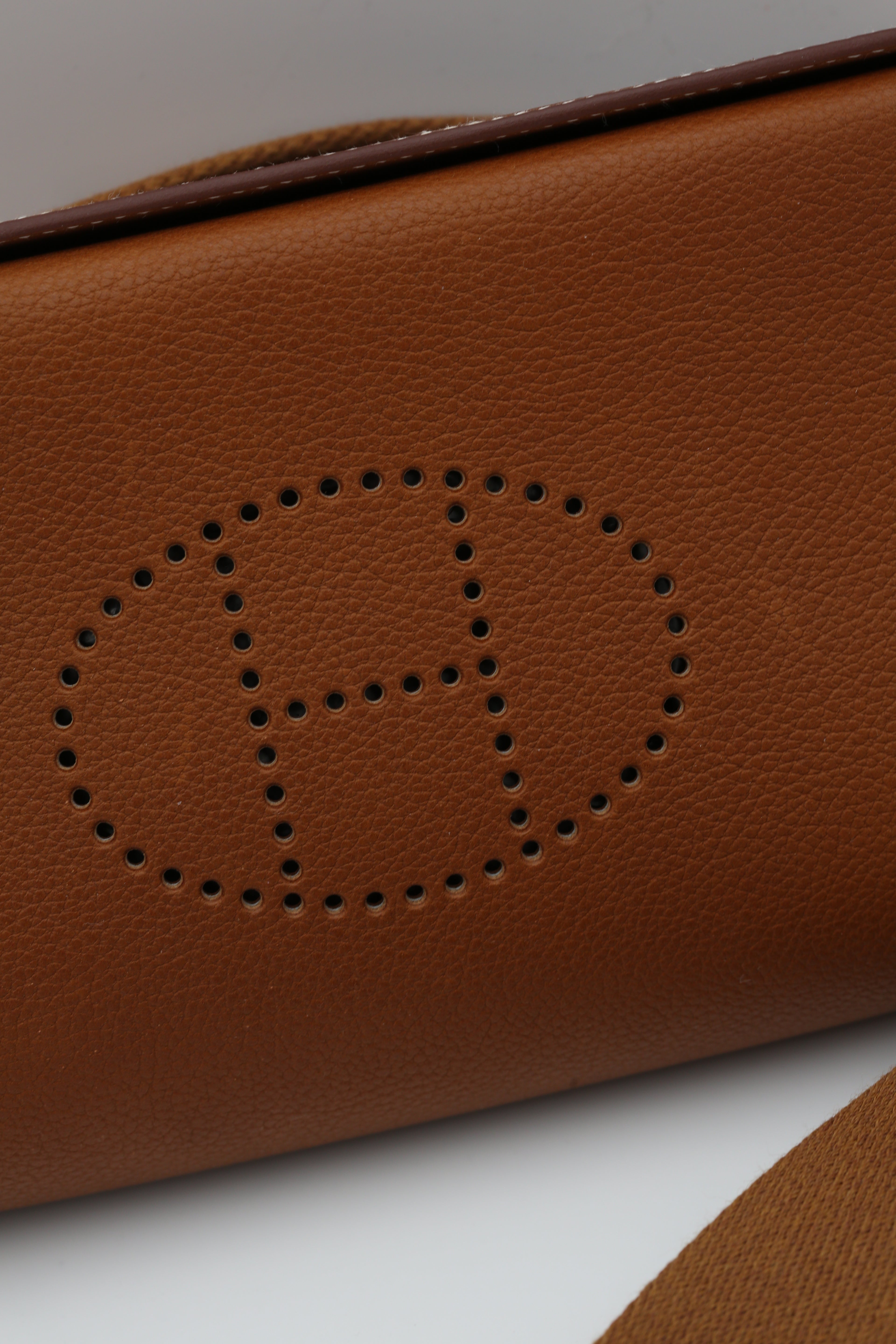 HERMÈS VIDEPOCHES GOLD W STAMP FAUBOURG CALFSKIN